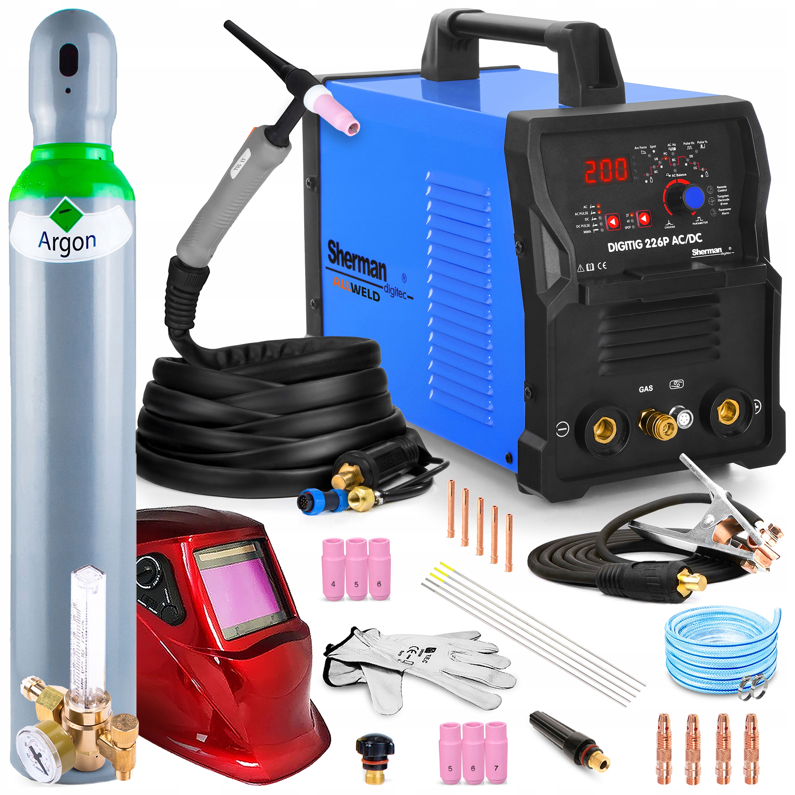 Invertorová Svářečka S Invertorem Sherman Tig 226P Ac DC Mma Hliník 200A Hf