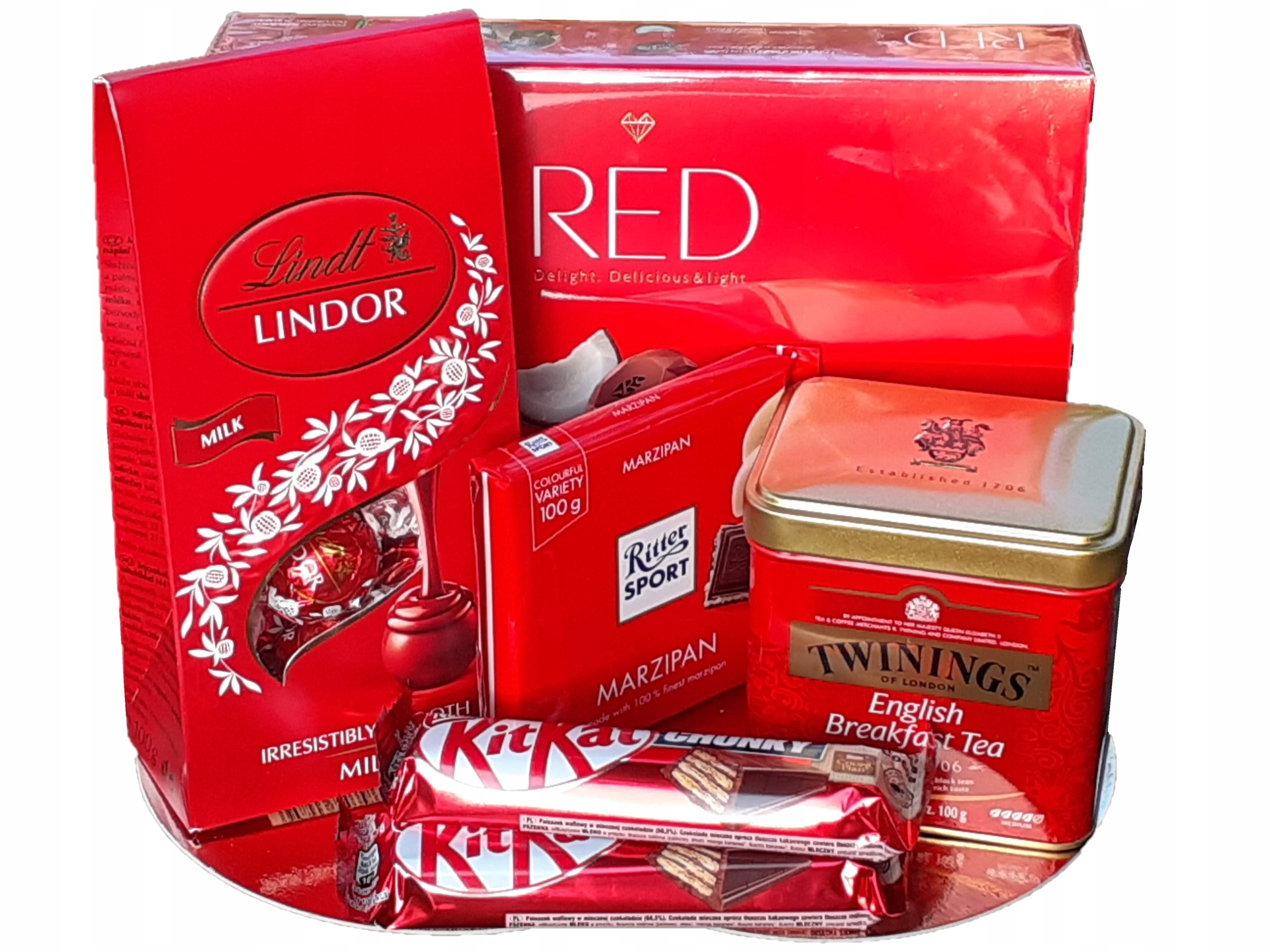 Dárková Sada košík sladkostí čaj balíček