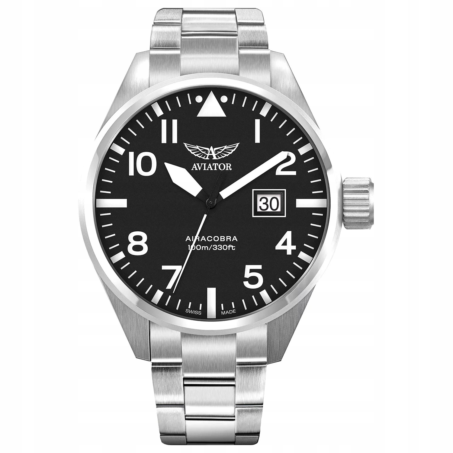 Pánské Hodinky Aviator V.1.22.0.148.5 stříbrné s náramkem