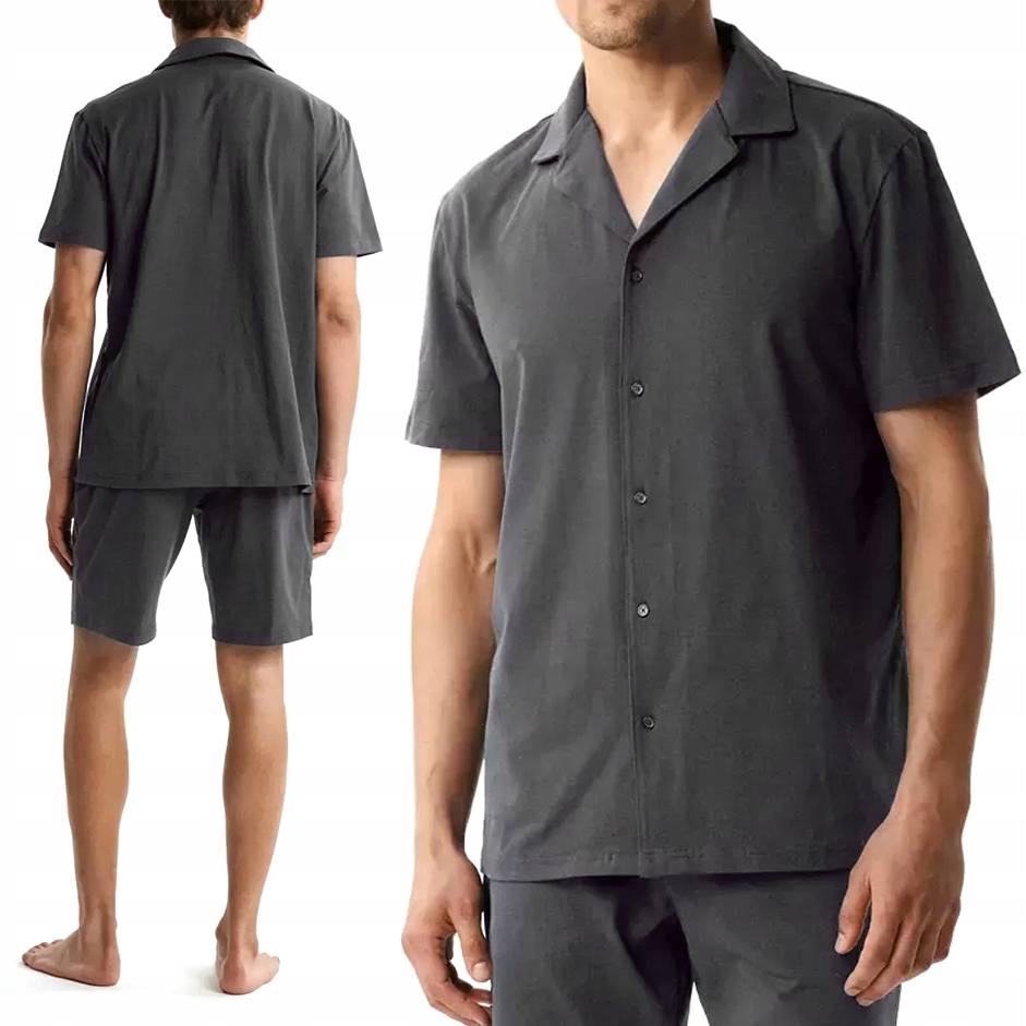 Atlantic BNMP-003 Pánské krátké bavlněné pyžamo s elegantní košilí M