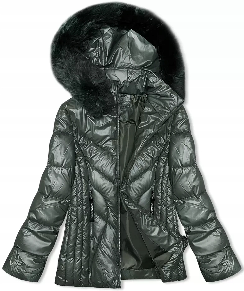 Zimní Bunda Kapuce B8180 Khaki XL (42)