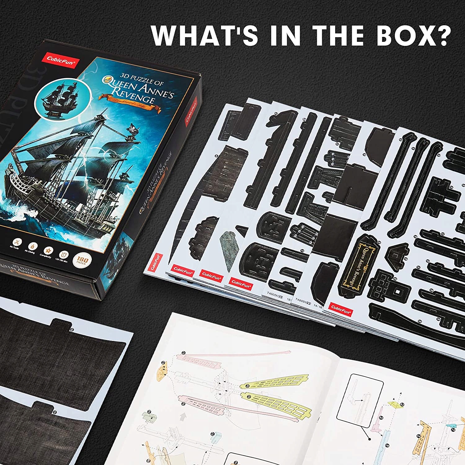 CUBICFUN PUZZLE 3D ZEMSTA KRÓLOWEJ ANNY 180 el Liczba elementów 155