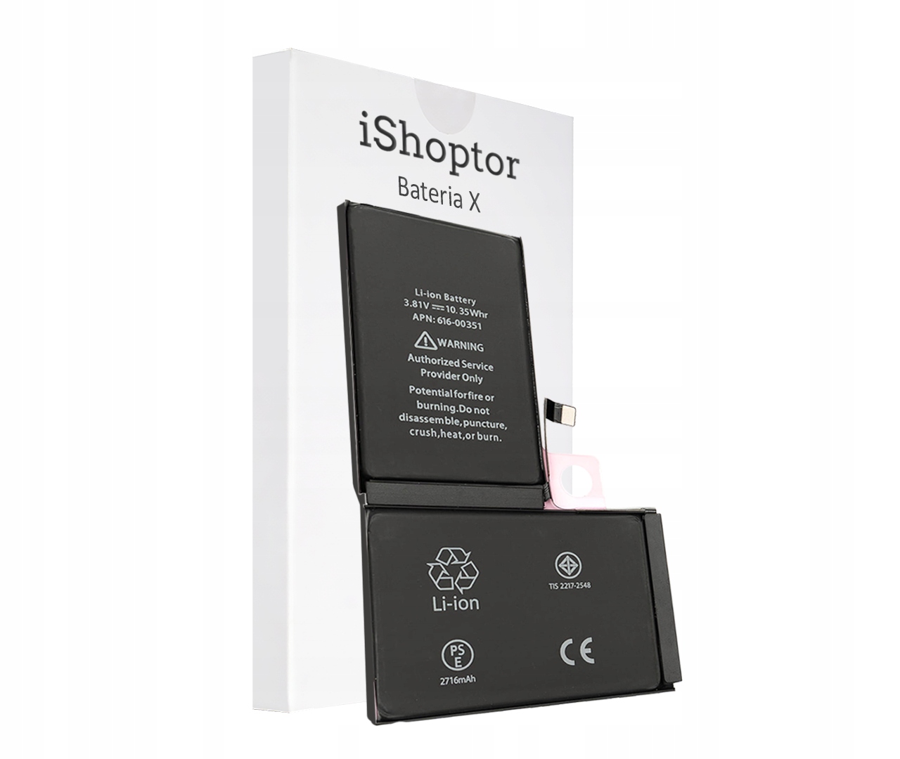 Bateria Akumulator do iPhone X 2716 mAh z Klejem Wlepka