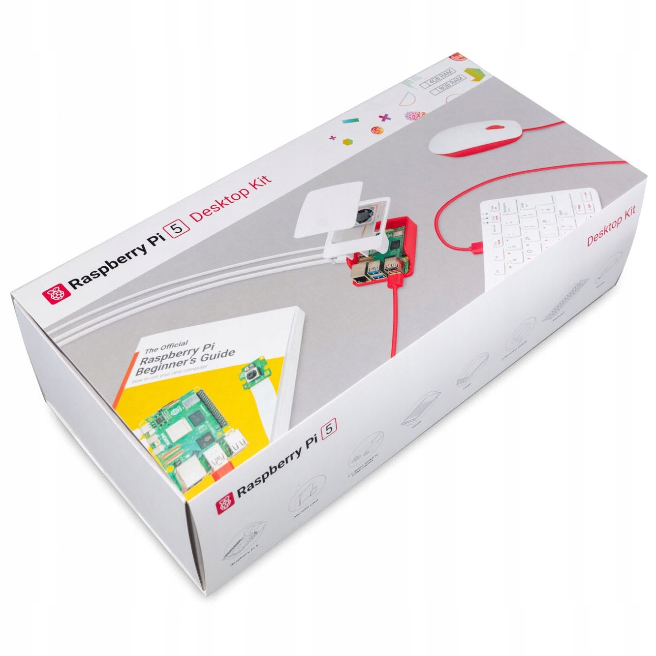 Raspberry Pi 5 Desktop Kit zestaw z obudową, klawiaturą oraz myszką