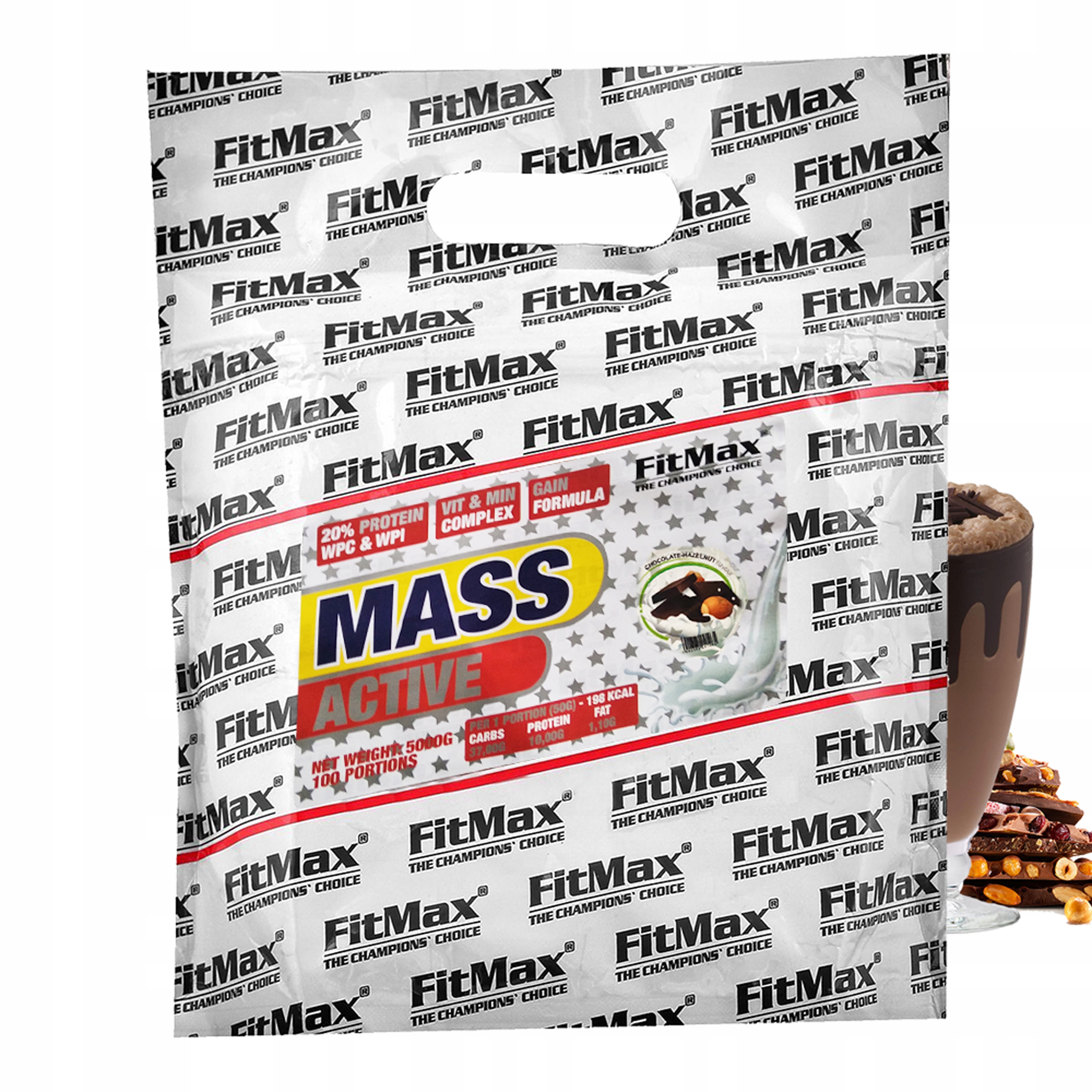 Fitmax Mass Active Gainer 5000 g Masa Bílkovina Wpc ořechová příchuť