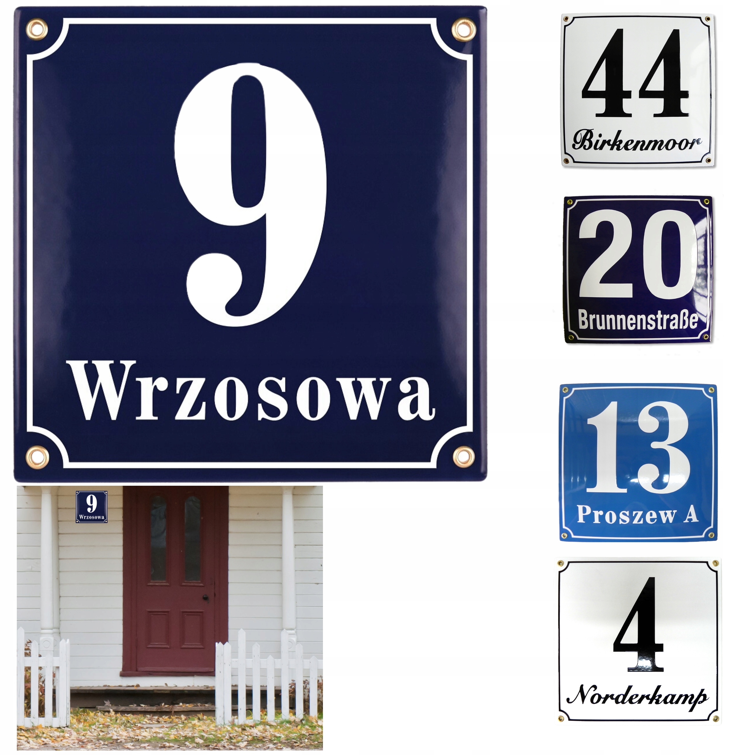 Adresová Tabule Číslo Domu Kovová Tabule Na Dům 25x25 CM Smaltovaná
