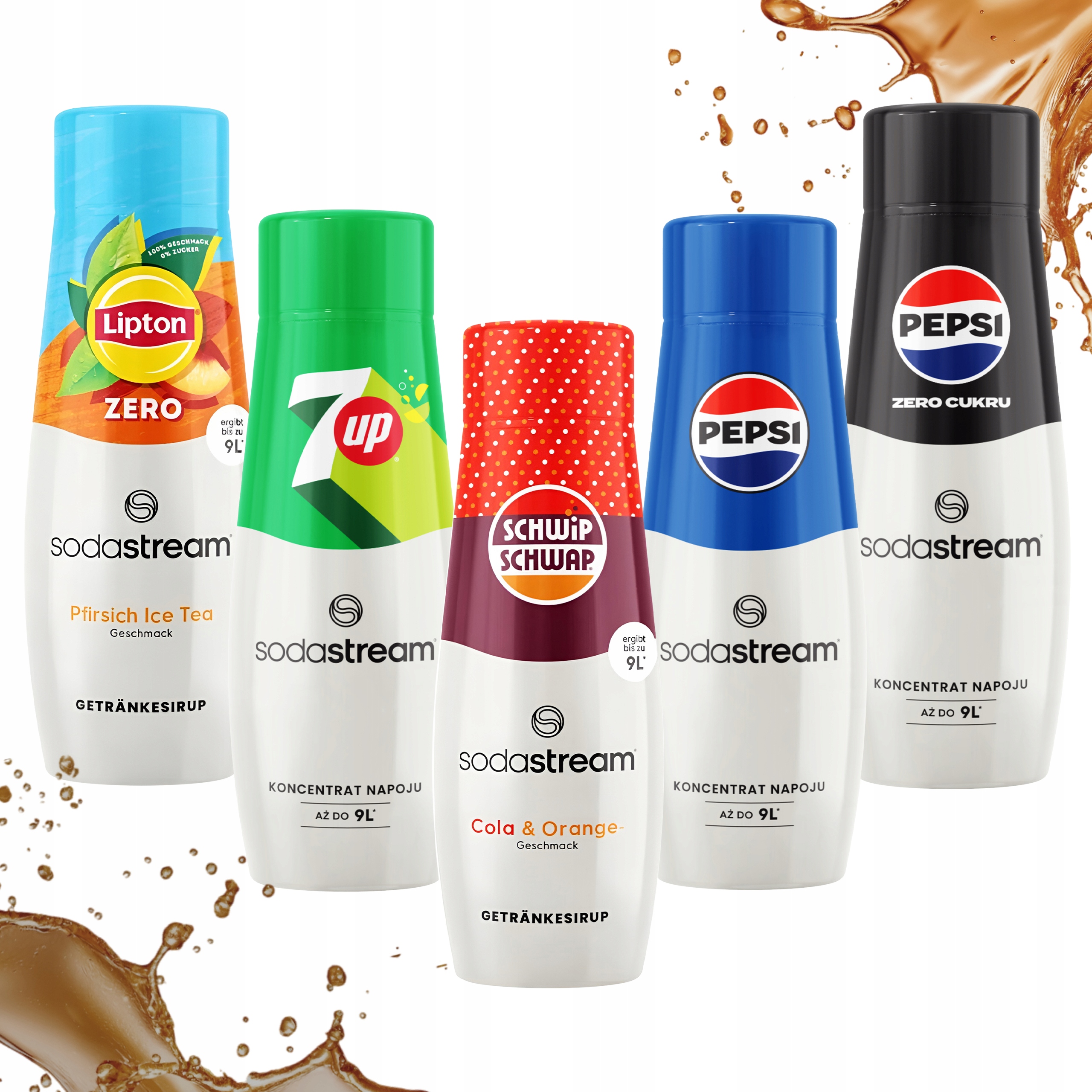 5x SYROP 7UP PEPSI SCHWIP SCHWAP LIPTON KONCENTRAT SODASTREAM DO 45L NAPOJU