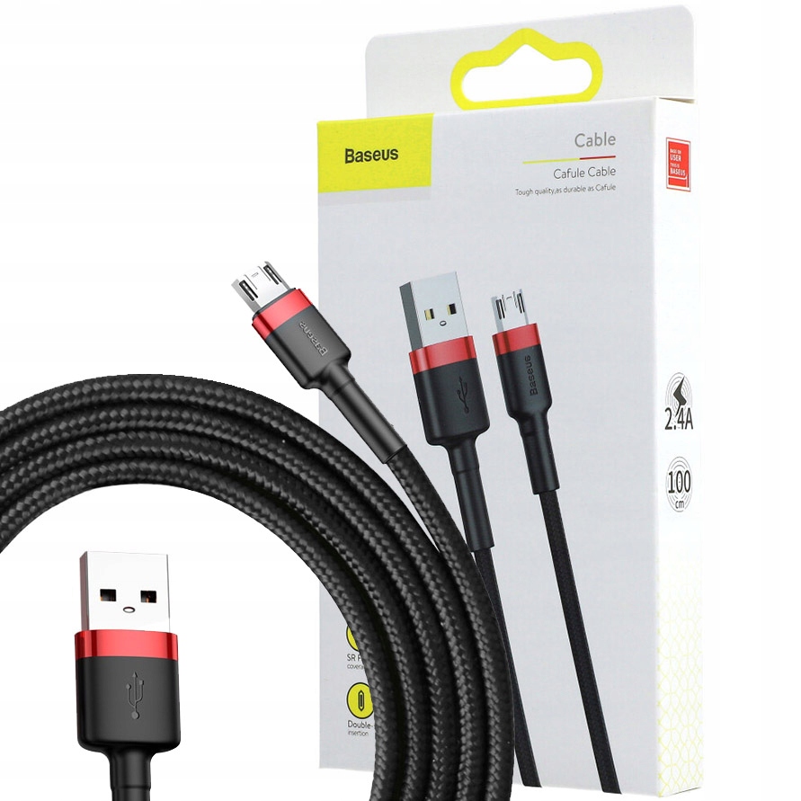 

Kabel Baseus Cafule Usb-a Micro Usb, 2,4A, 1M