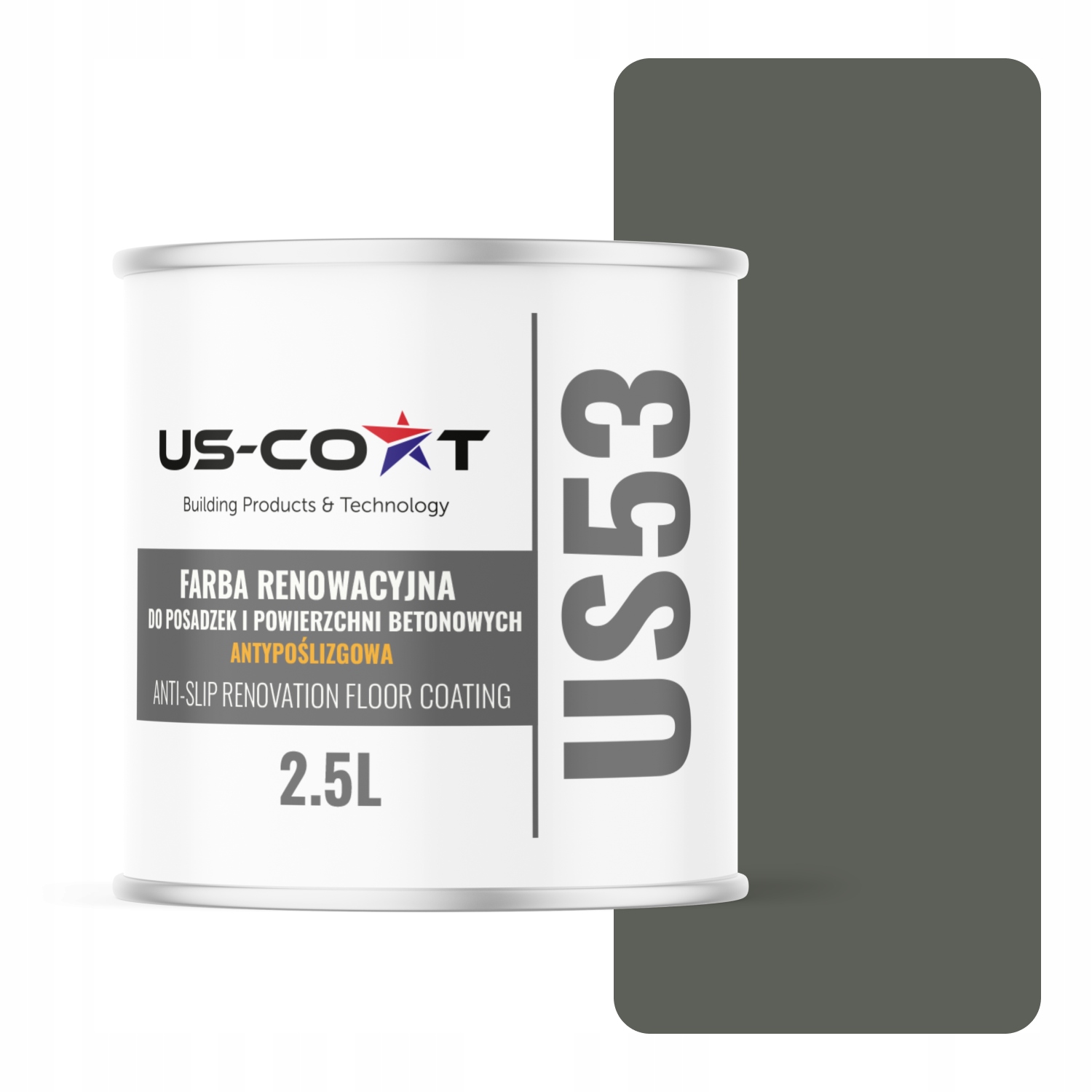 Protišmyková Renovačná Farba Na Podlahy Šedo-zelená Ral 7009 2,5 L