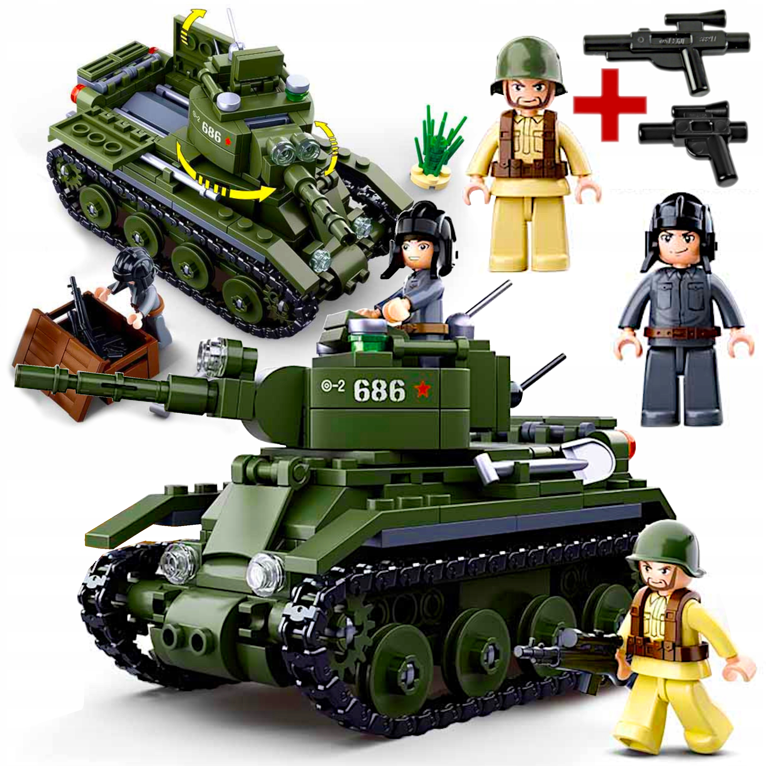 

Klocki Wojsko Czołg T-34 Rudy 102 Armia+ Lego Broń
