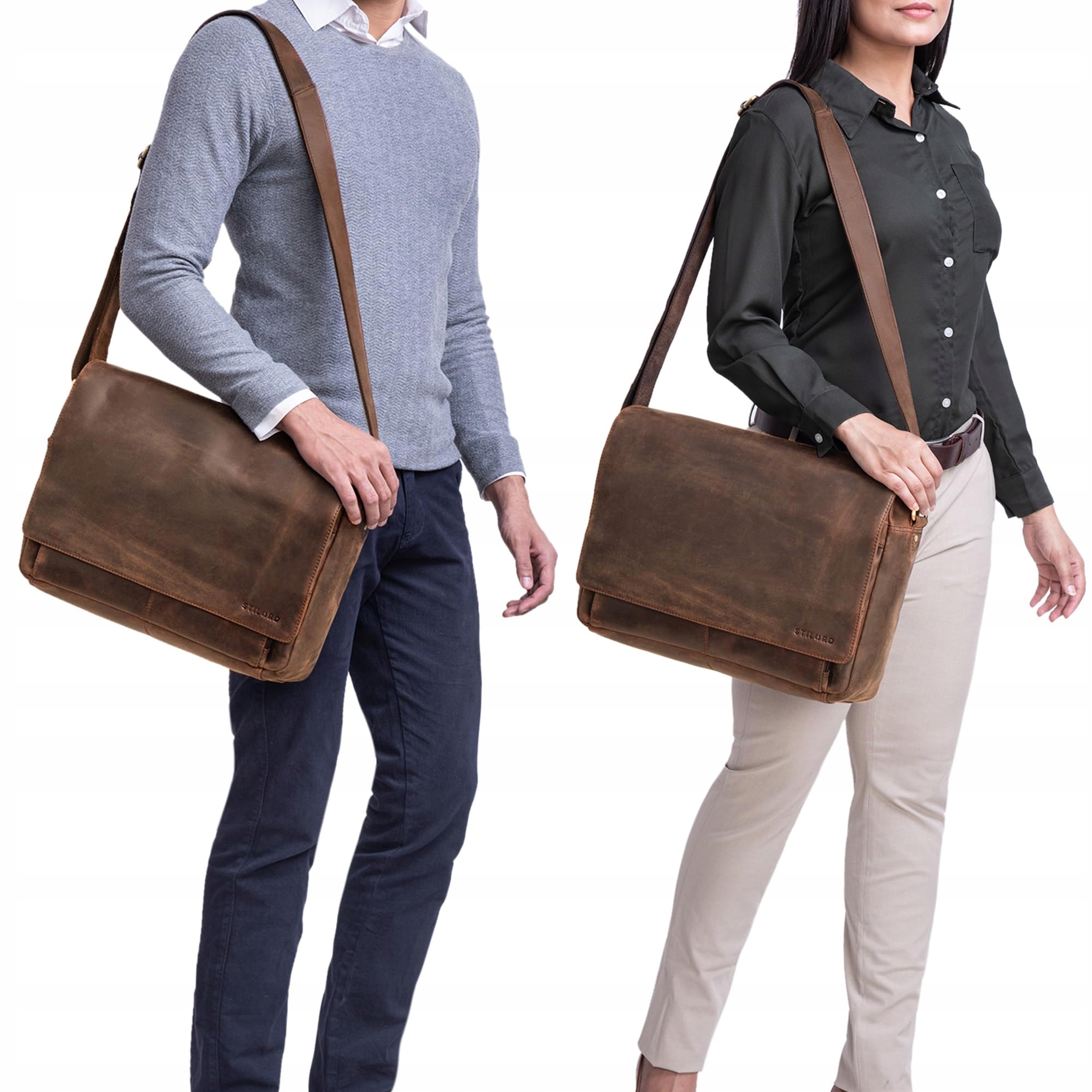 Stilord 'Tom' Vintage Elegancka skórzana torba na Marka inna