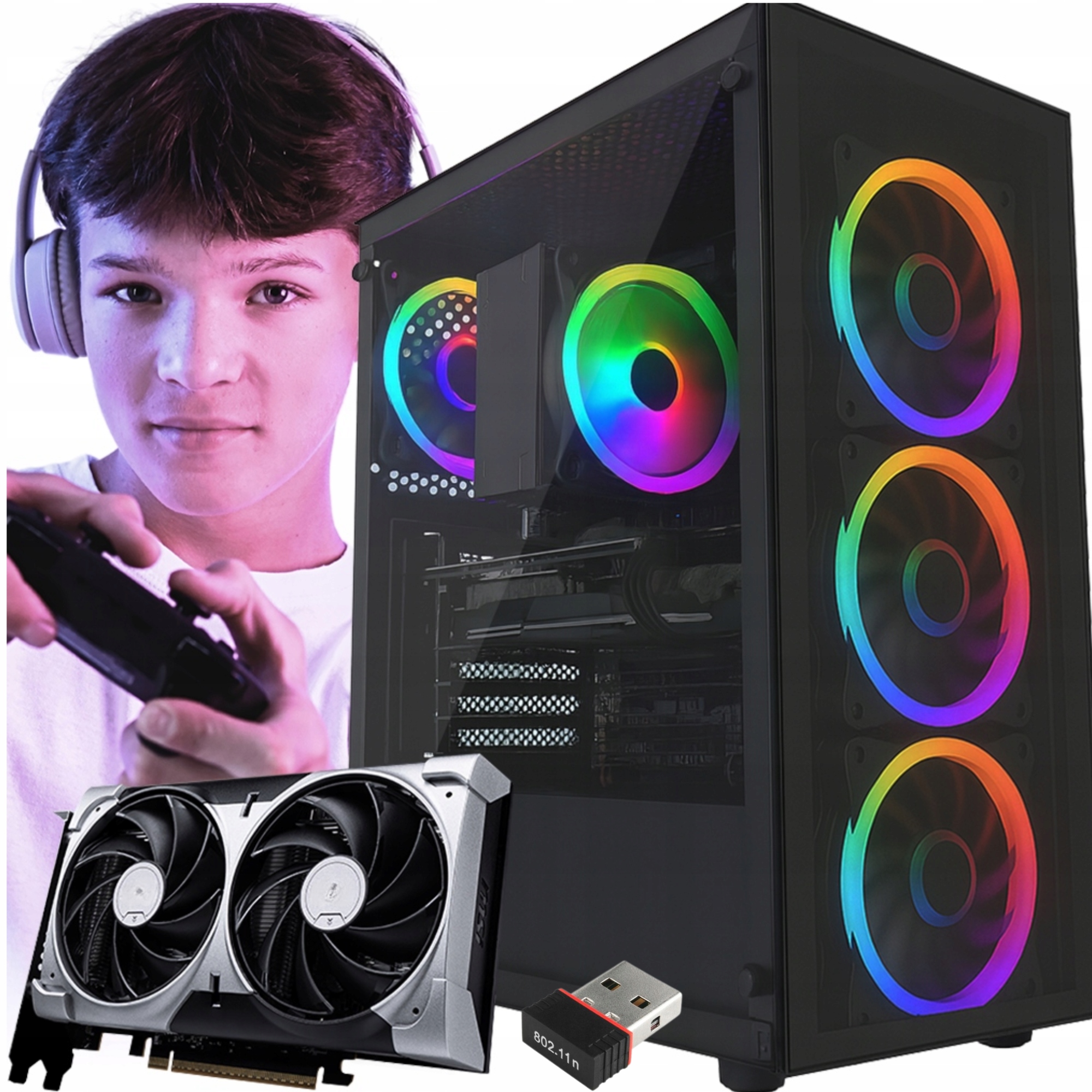 Herný počítač Rtx 5060 GeForce Amd Ryzen 5 32 Gb Ram 1TB Ssd Windows 11