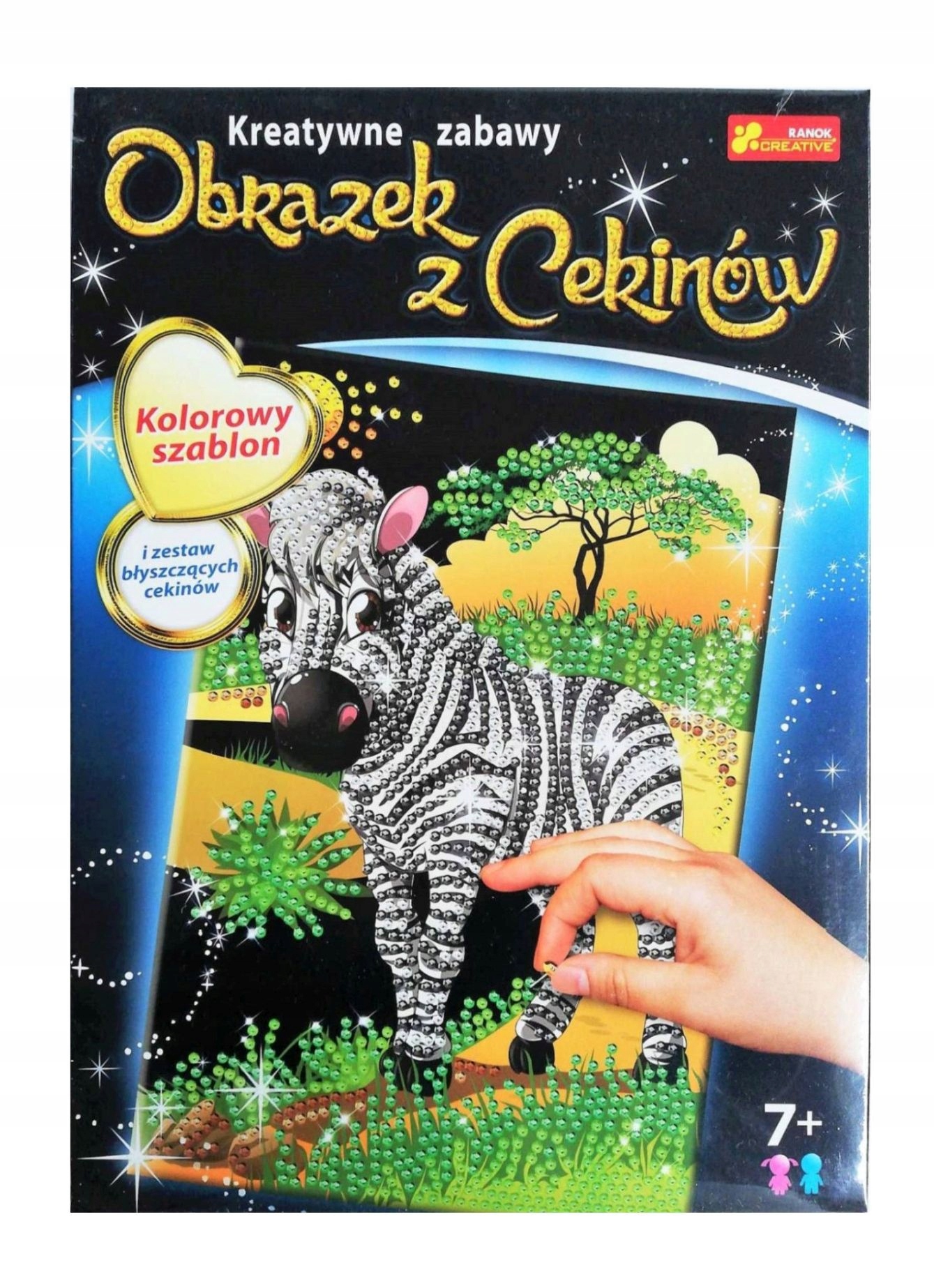 

cekinowy obrazek Zebra z cekinów 1983