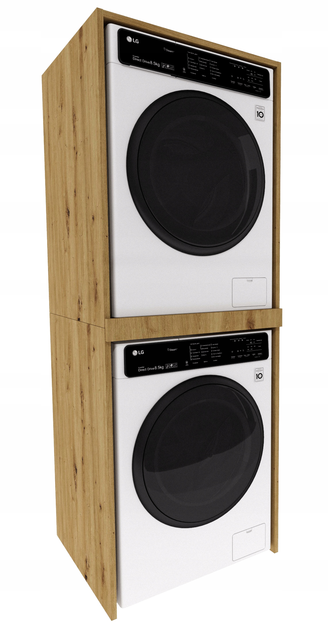 Skříňka na pračku a sušičku Słupek 180 cm 180x66x65 zabudovaná Dub Artisan