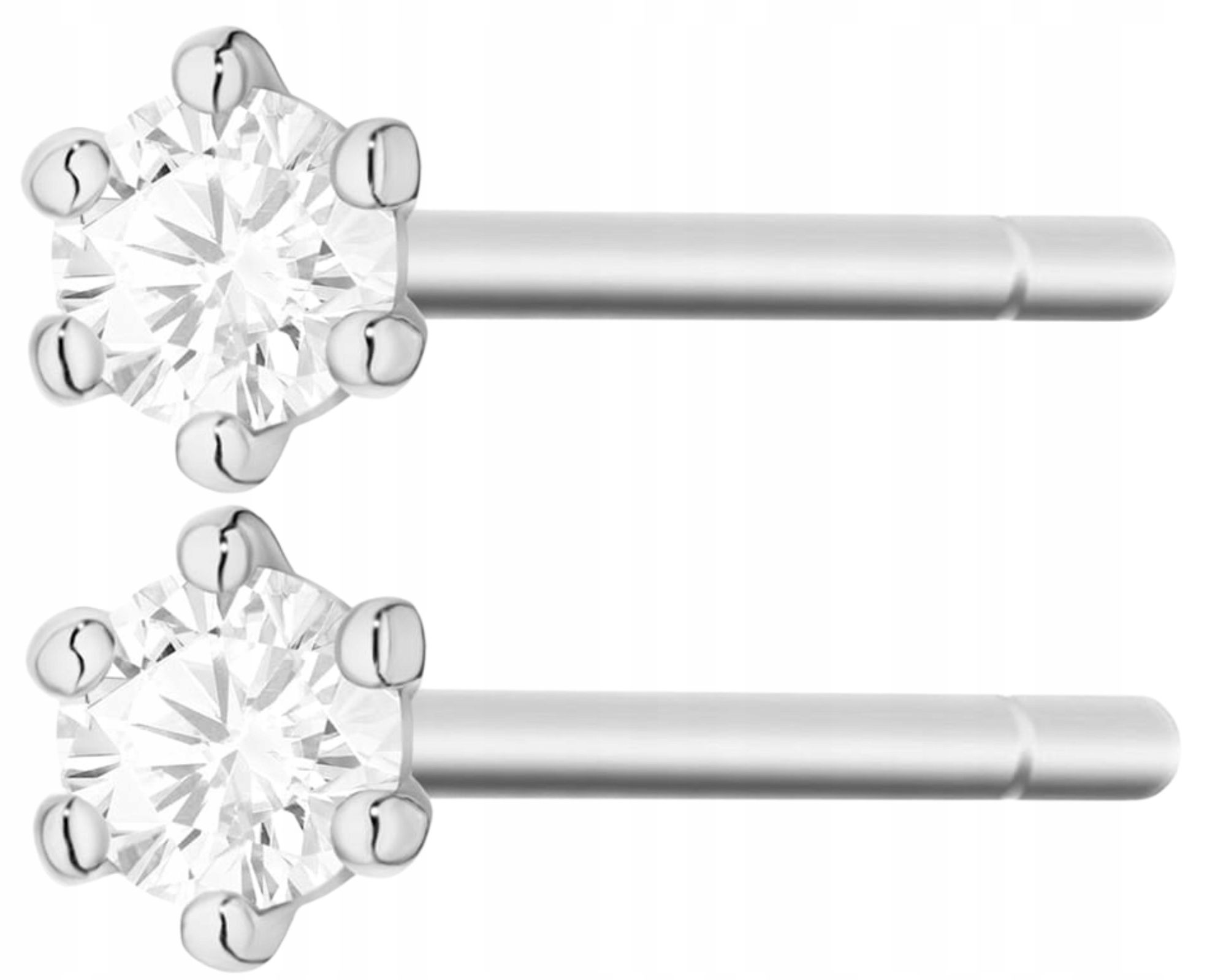 Bílé Zlato Náušnice S Brilianty PEcky Jemné Klasické 585