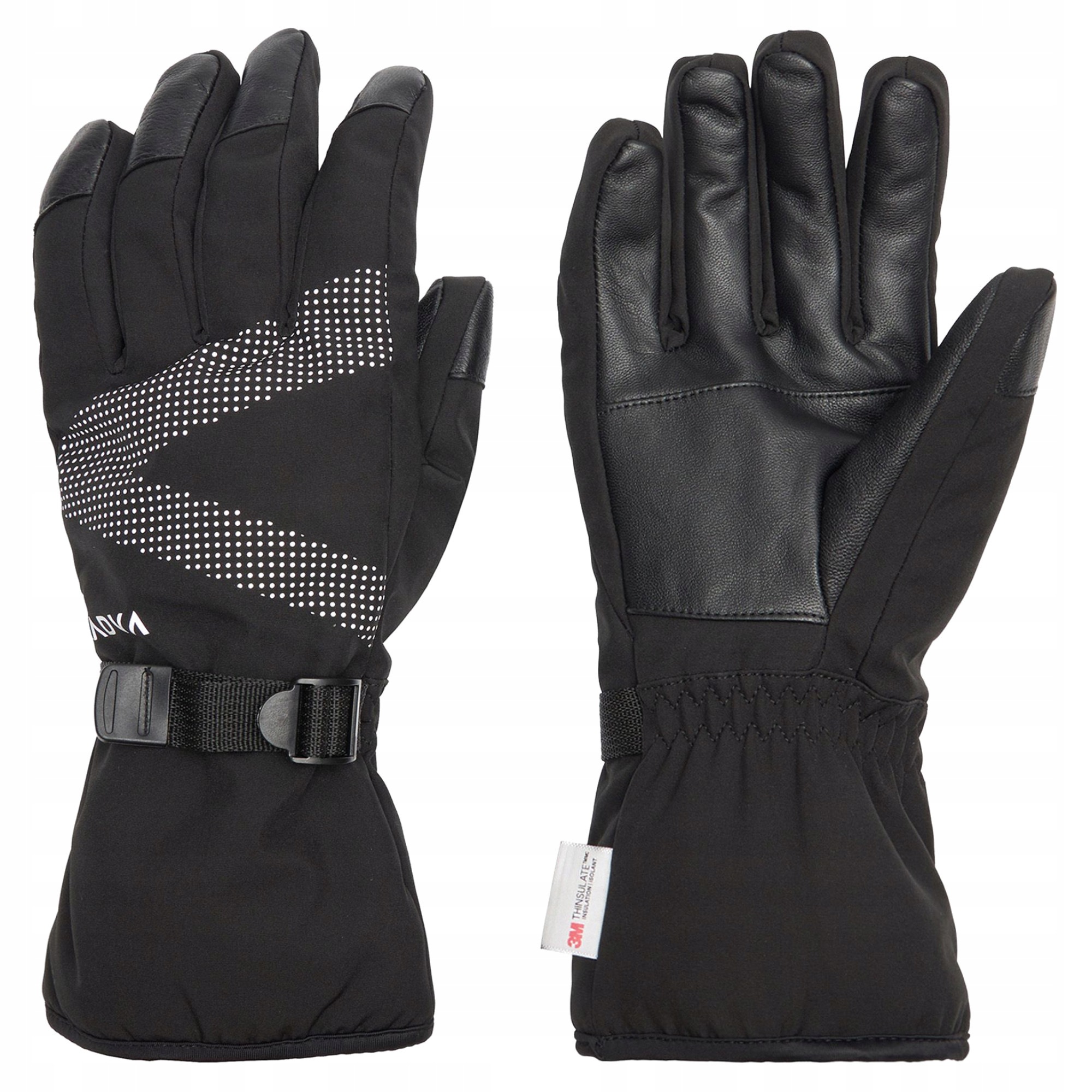 Rękawice narciarskie Kadva Mountain Flow Pro skóra 3M Thinsulate czarny M/L