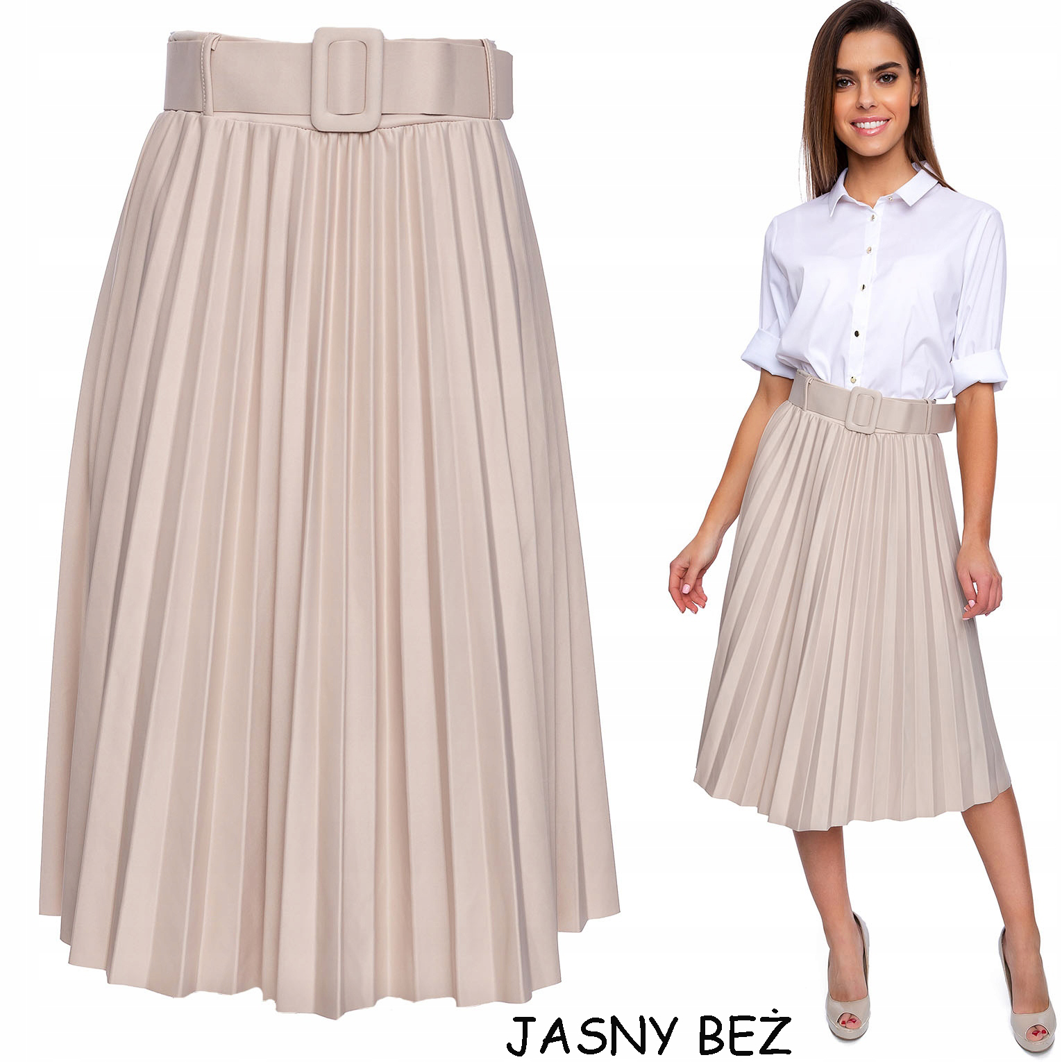 802__SPÓDNICA PLISOWANA PASEK GUMKA