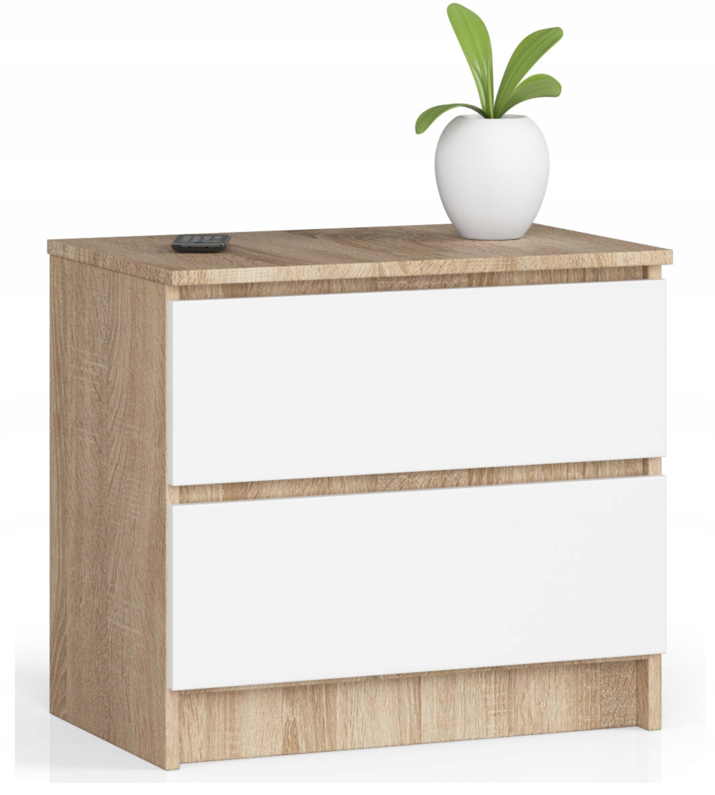 

Komoda szafka K60 2 szuflady sonoma-biały