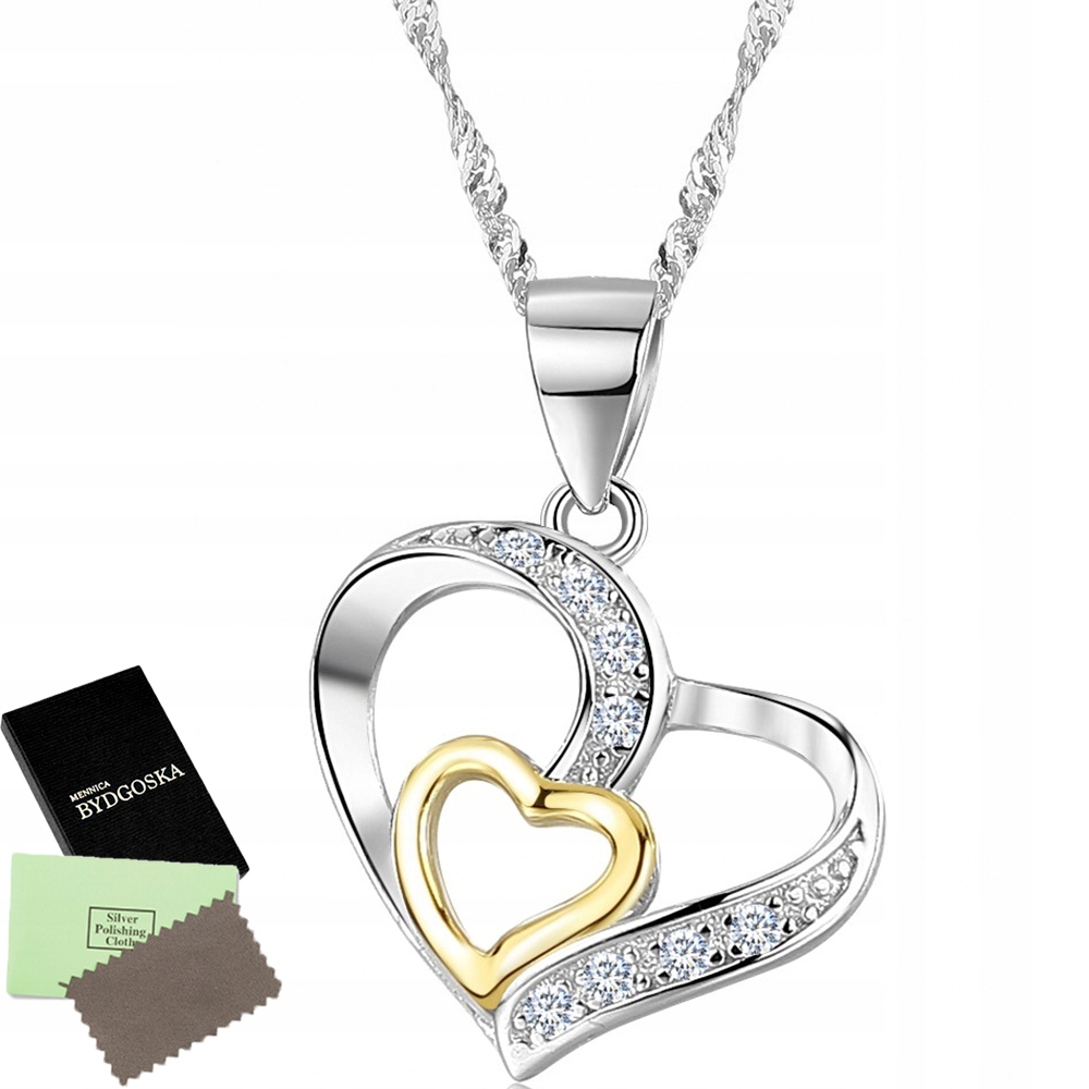 Náhrdelník Srdce Stříbro 925 Celebrita Pro Ženu Módní Doplněk