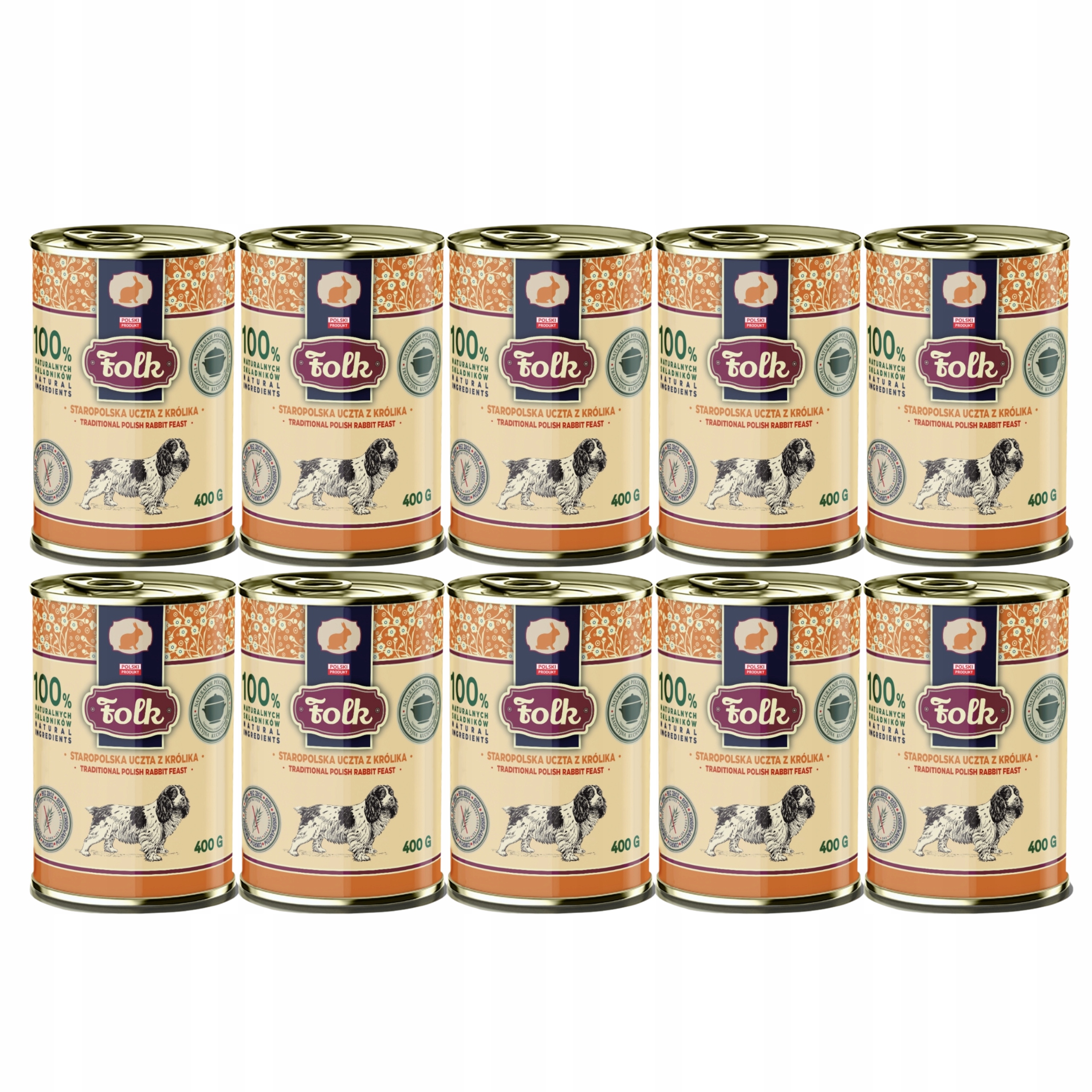 Folk Krmivo pro psy Staropolská Hostina Králík 10 x 400 g zdravé