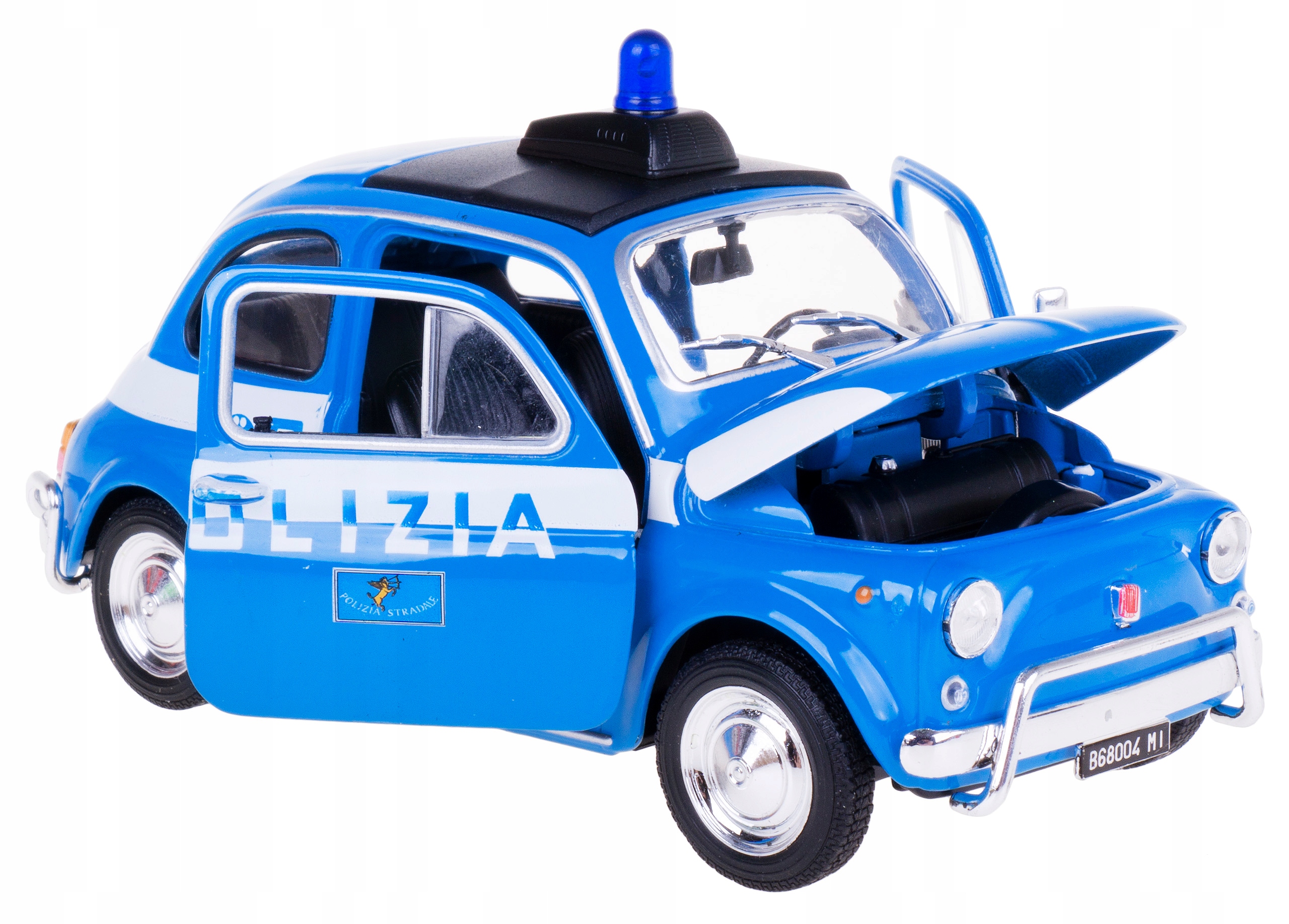 Fiat Nuova 500 Policie Model Kov Welly 1:24