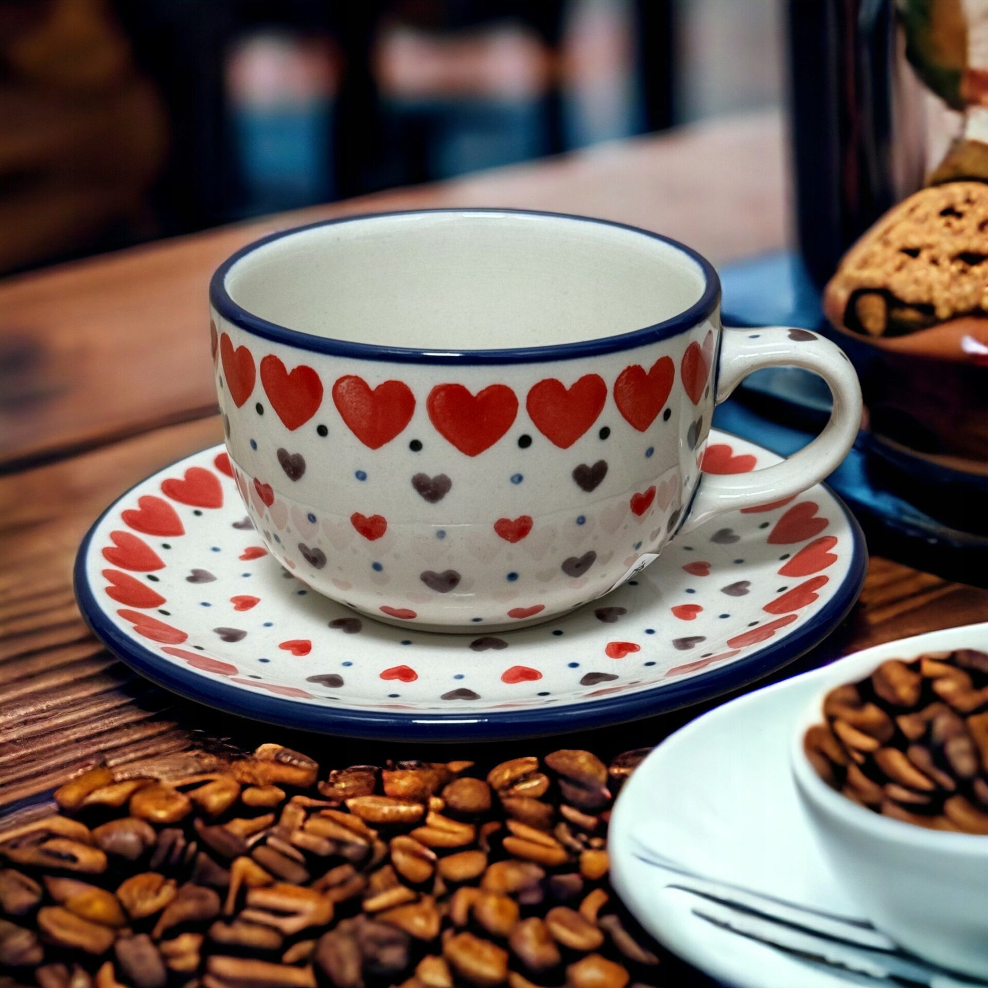 Filiżanka ze spodkiem Serca 200 ml dek. 2108 Ceramika Bolesławiec EAN (GTIN) 5906232007938