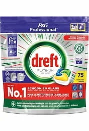 Levně Dreft Platinum All in One Zitrone citronové kapsle do myčky 75 ks