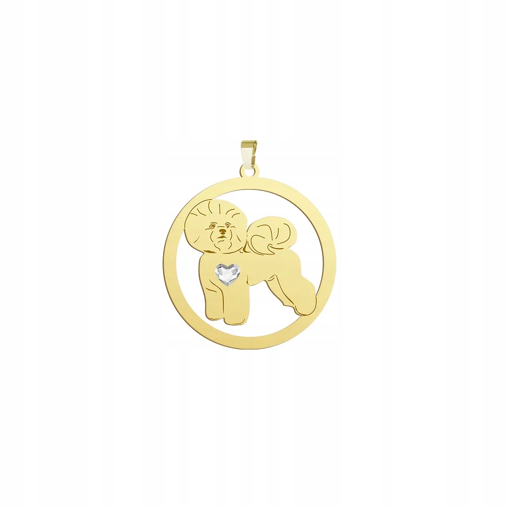 Přívěsek Zlatý Bišon Frise 925 Žena Šperky Dárek Gravírování Bonus
