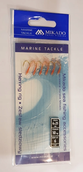 Mikado ZESTAW ŚLEDZIOWY - 6 x 25 cm - hak 6 LS-A032-6