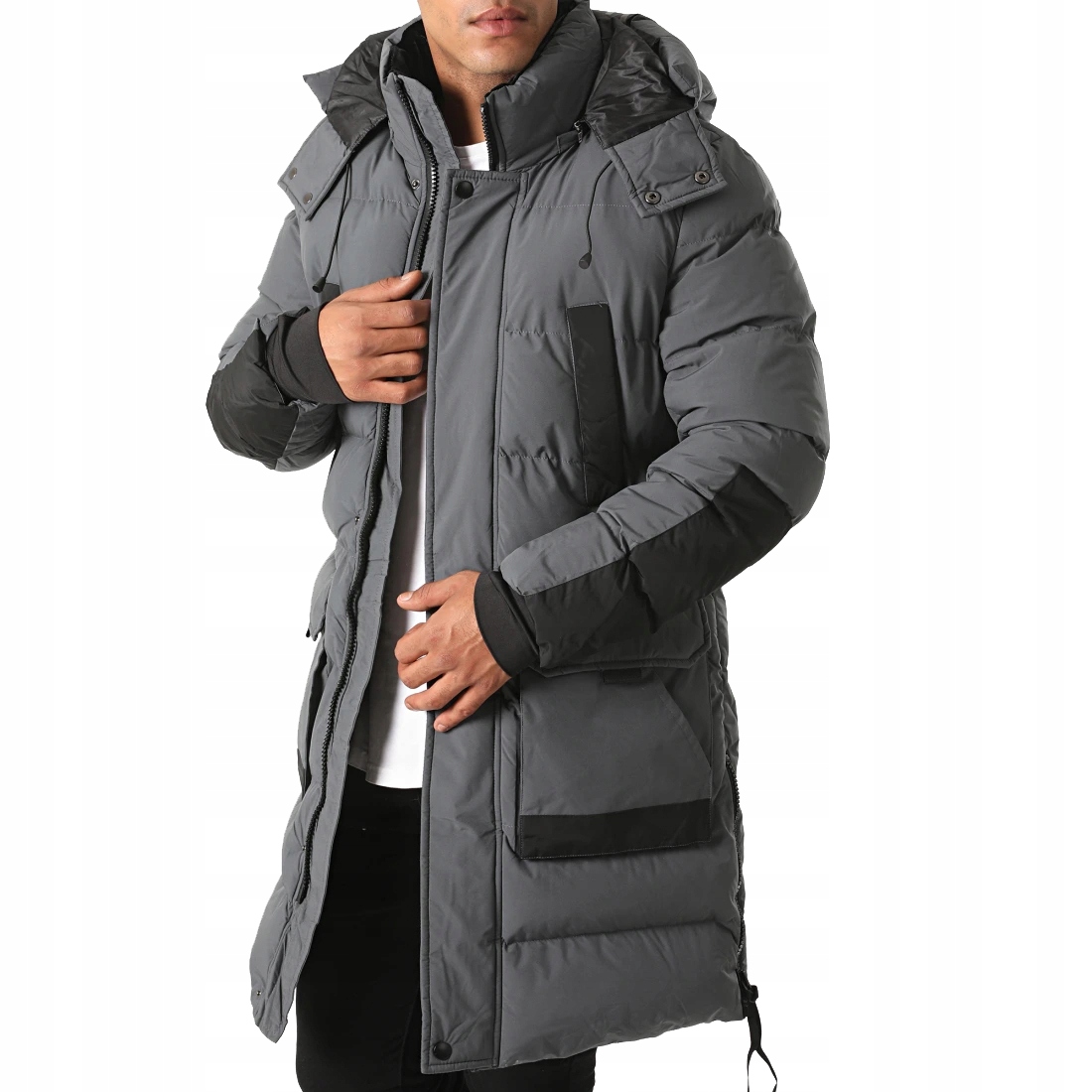 Parkova dlouhá prošívaná péřová bunda