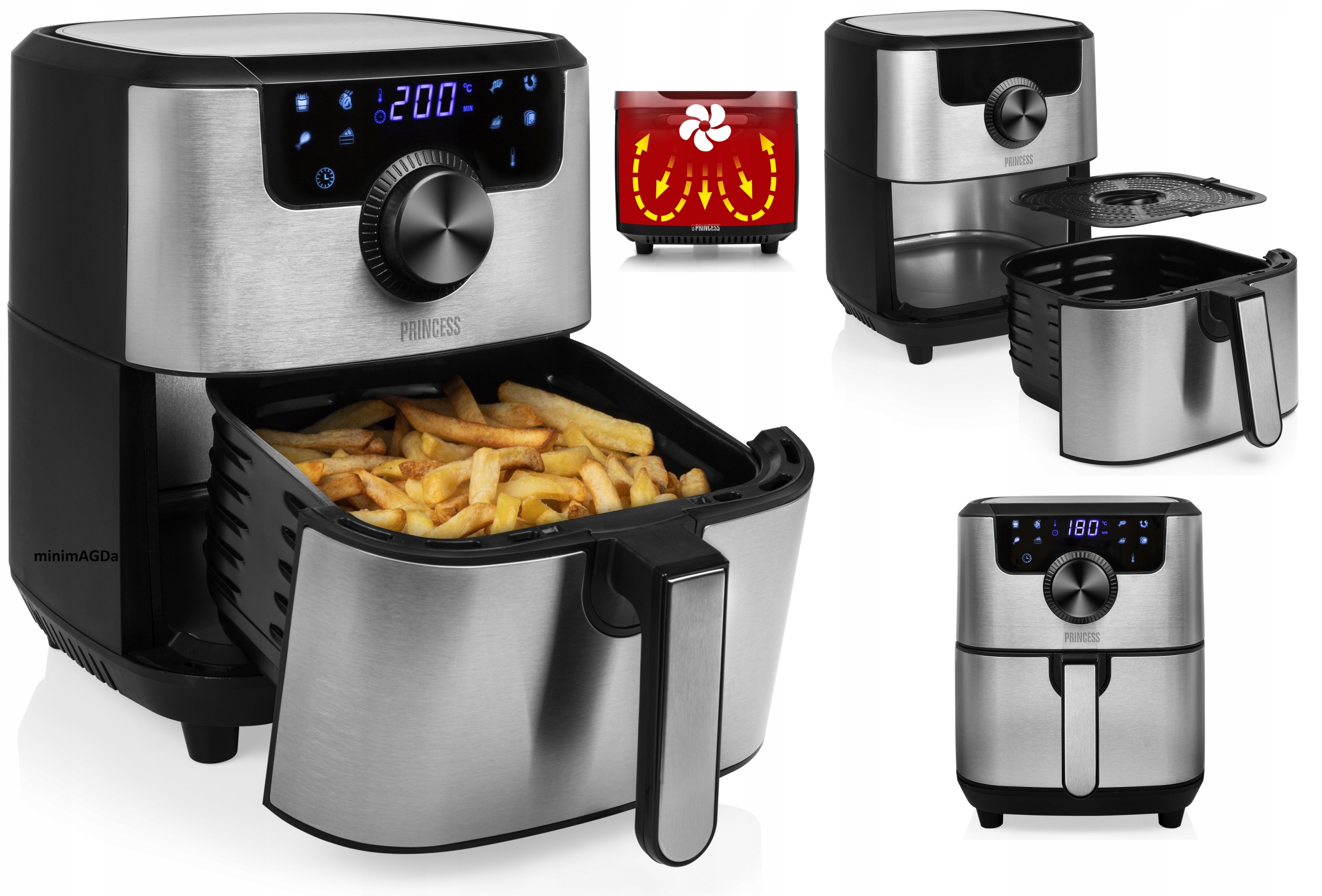 Nowoczesna Cyfrowa Frytkownica beztłuszczowa Airfryer 4,5L Programy 6 w 1