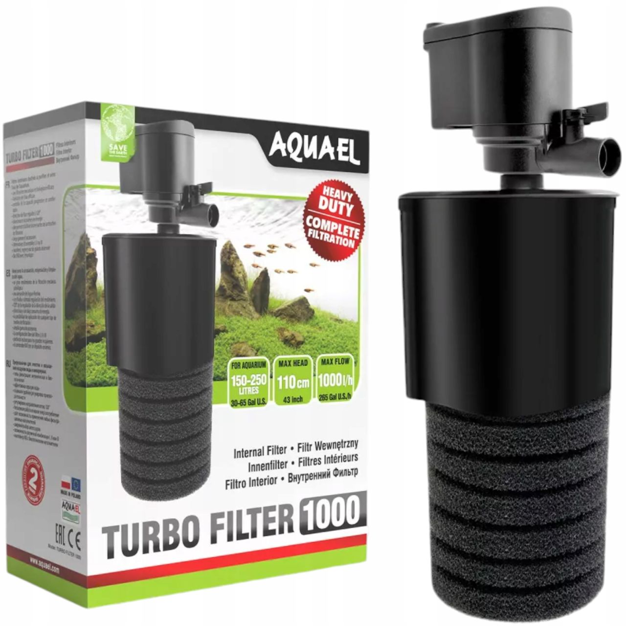 Filtr wewnętrzny do akwarium Turbo 1000 Aquael