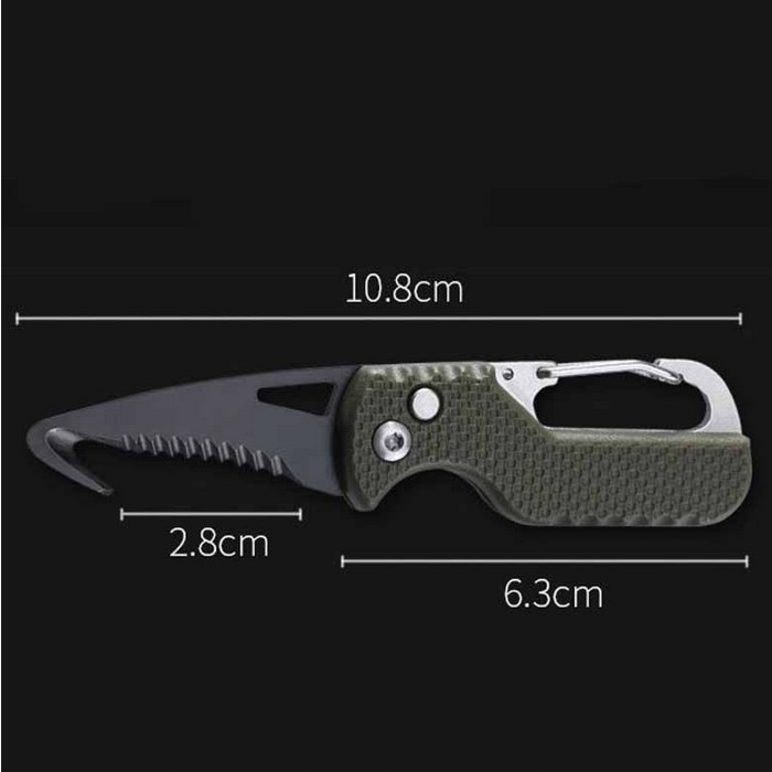 NÓŻ NOŻYK DO PACZEK SURVIVALOWY BRELOK RATUNKOWY SCYZORYK Model JY001