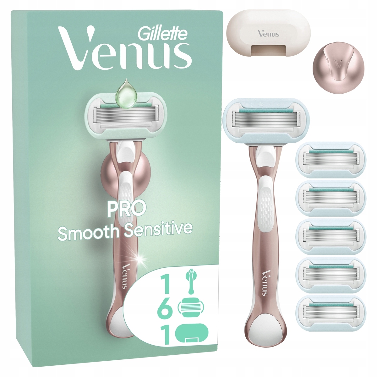 Gillette Venus Pro Smooth Sensitive Maszynka do Golenia, 6 Wkładów