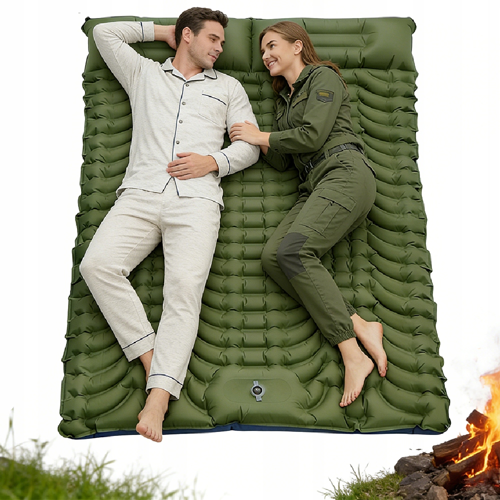 Dwuosobowa Mata Kemping Odporna Ścieranie Rozdarcia Wbudowana Pompa Nożna