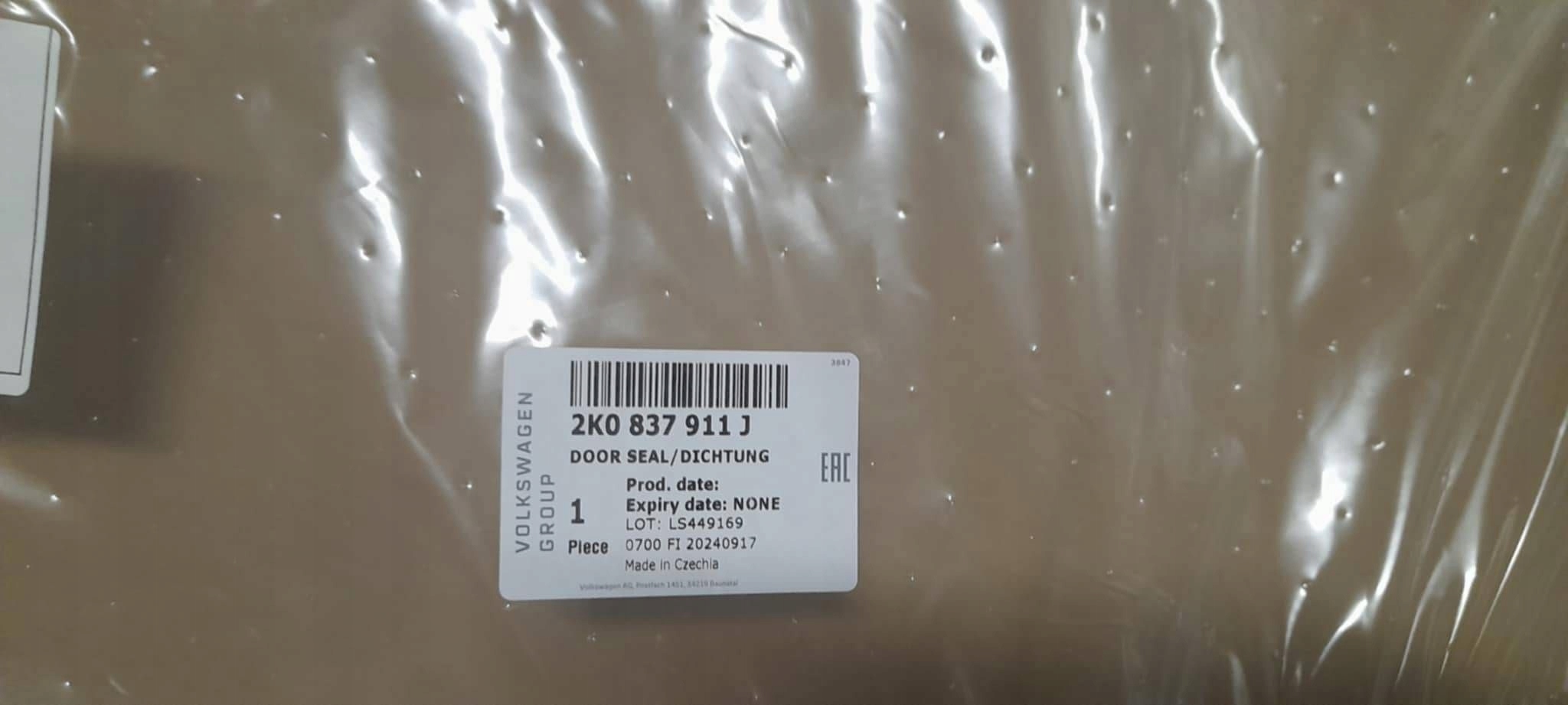 Dichtsatz Tür links vorne VW CADDY 2K0837911J