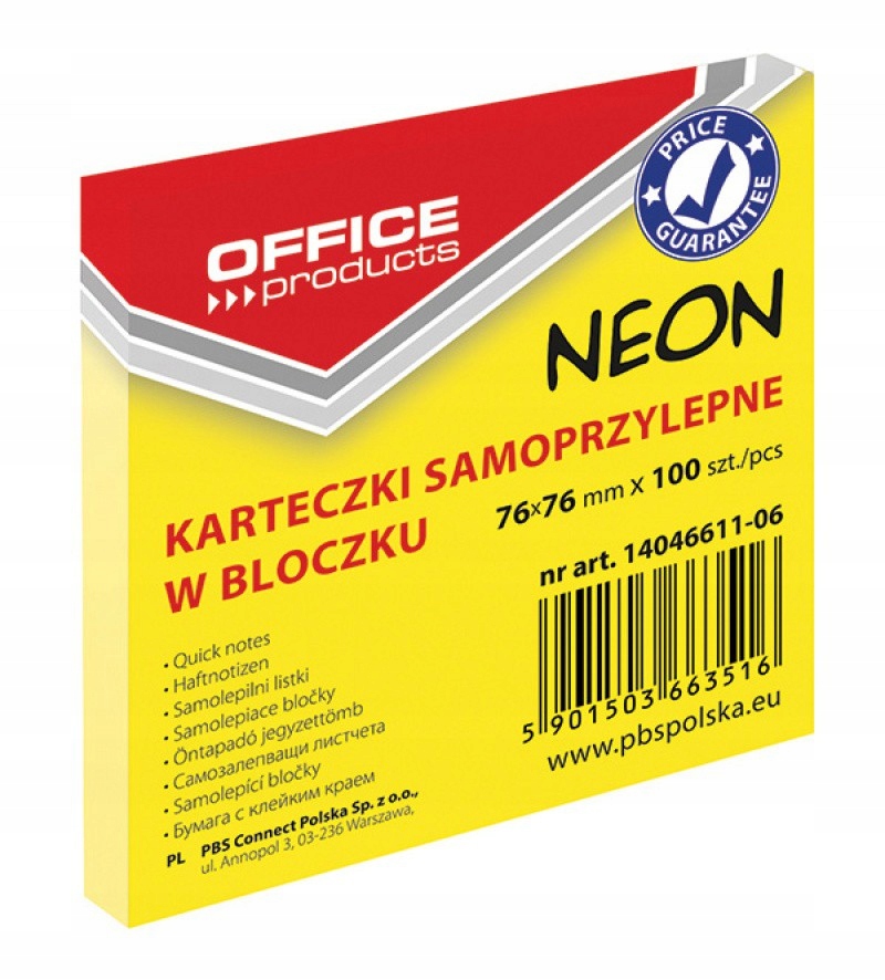 

Bloczek Samoprzylepny, Karteczki, Notes, 76X76MM