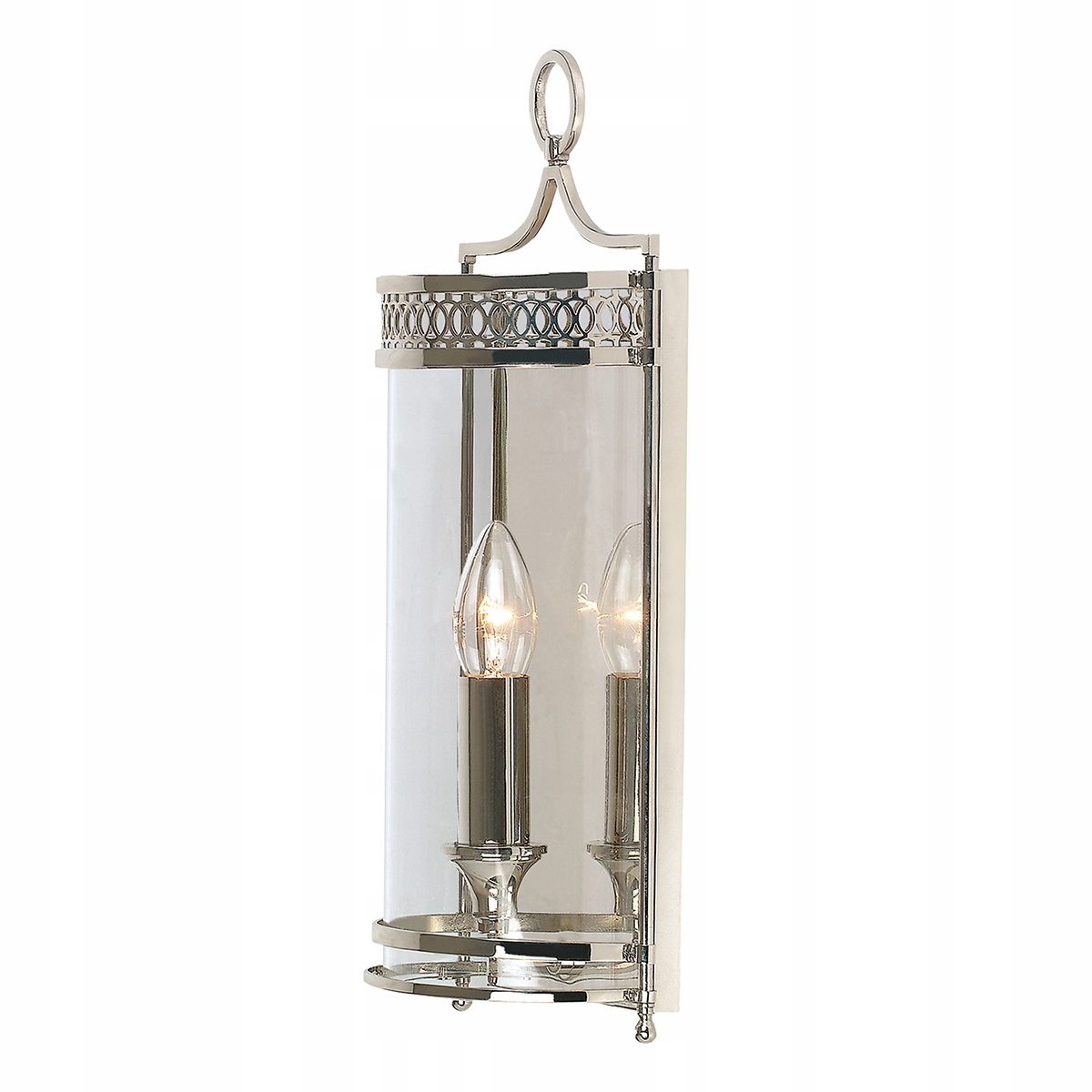 Nástenná lampa nikel vintage sklenená ozdobná do spálne Elstead