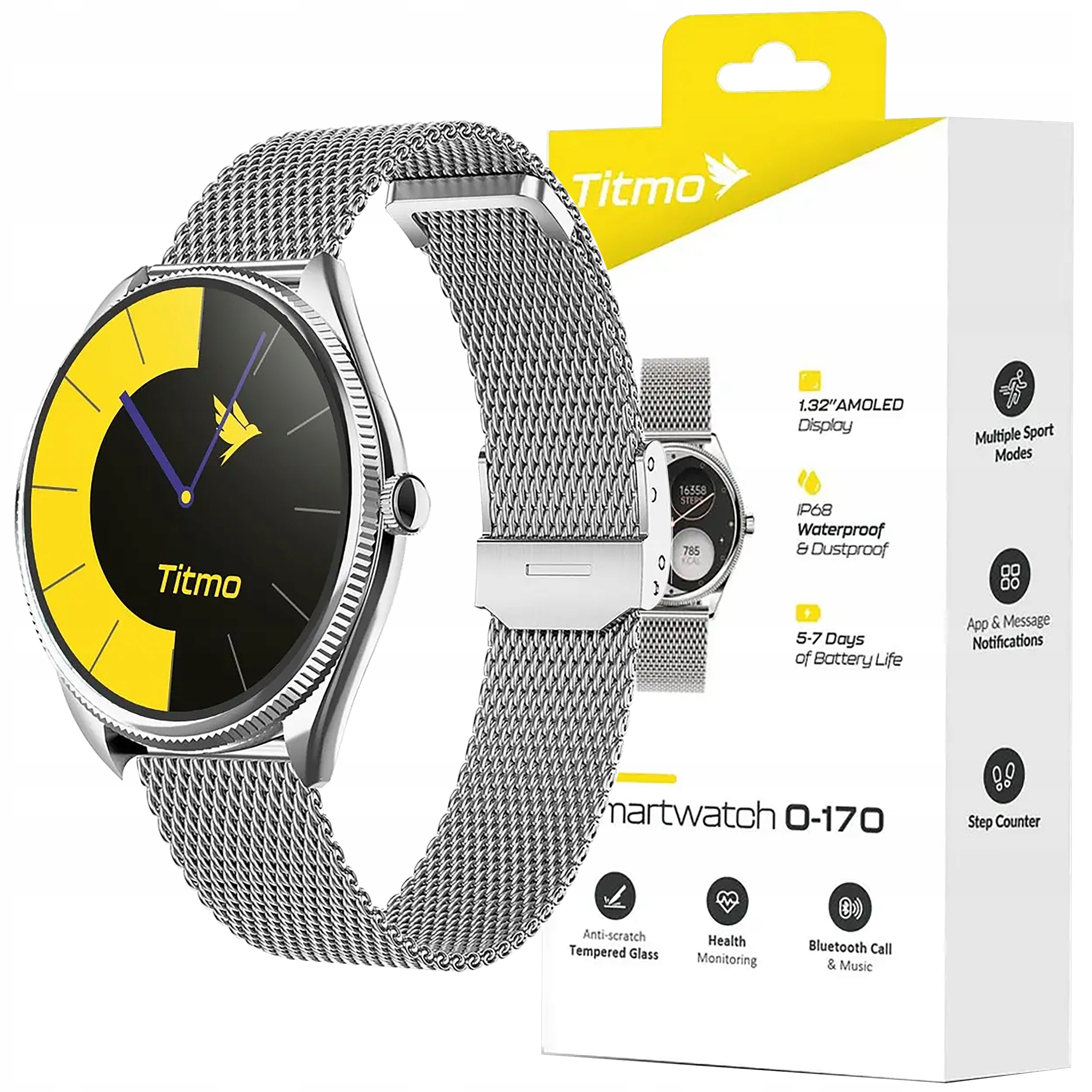 Chytré Hodinky Titmo O-170 Sportovní Voděodolný Bluetooth Rozhovor Krokoměr
