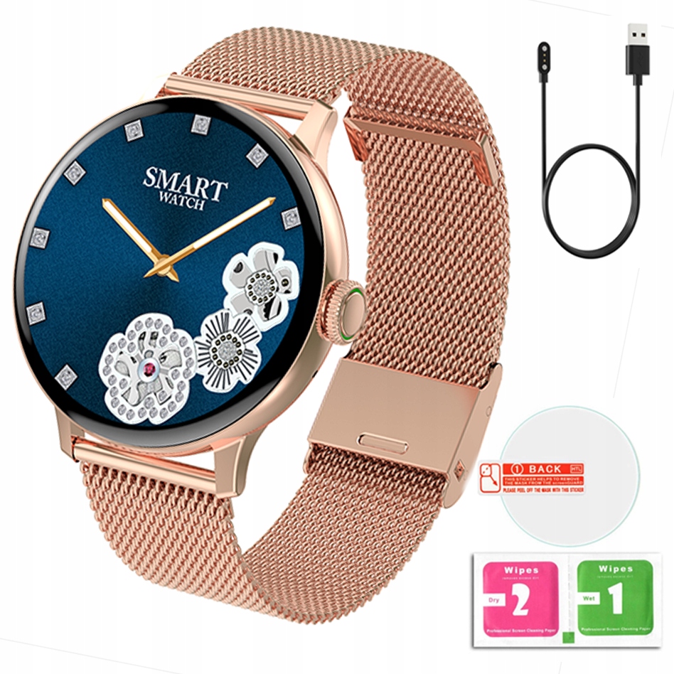 

Smartwatch Zegarek Damski Rozmowy Pl Menu Złoty