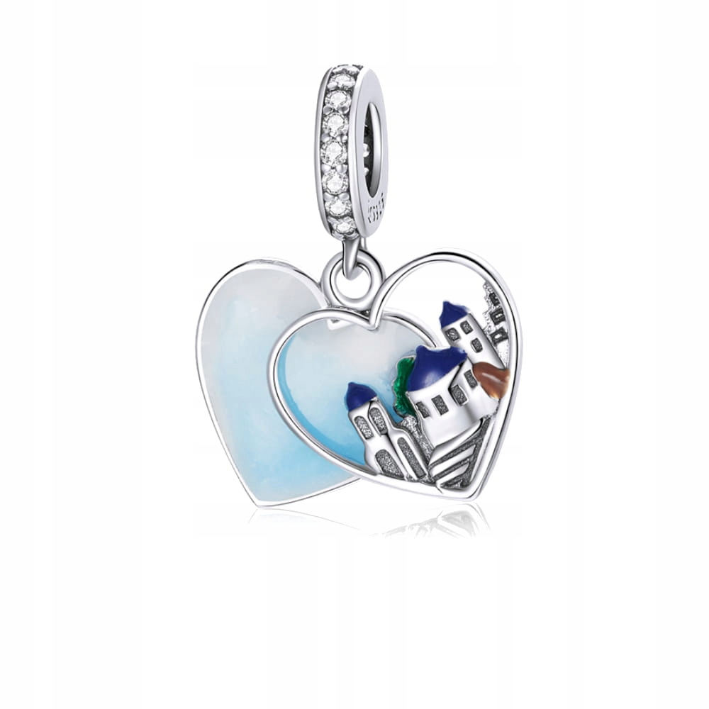 Charms přívěsek Ornamo Romantické místo Smalt Zirkon Stříbro pr.925