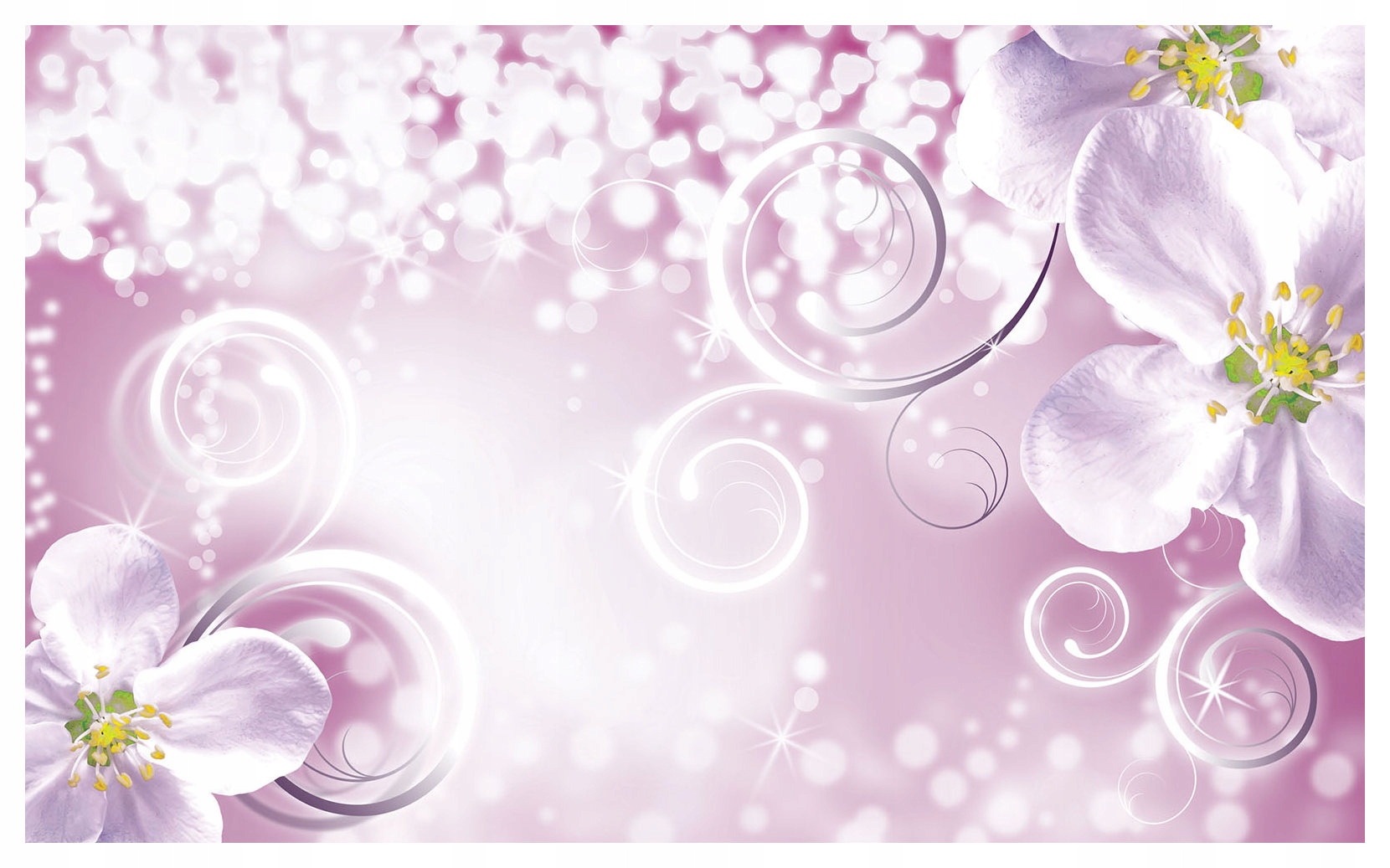 Fototapeta flizelina Květy růžové stříbro jemné pozadí bokeh 208x146 lepidlo