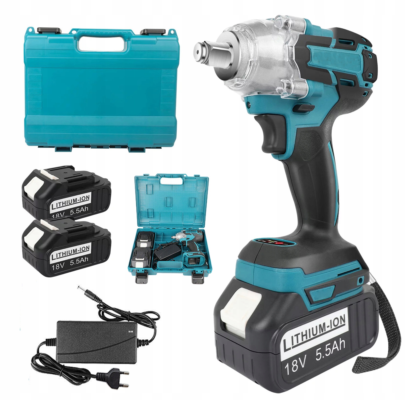 MOCNY UDAROWY KLUCZ ELEKTRYCZNY DO KÓŁ MOC 21V 650NM