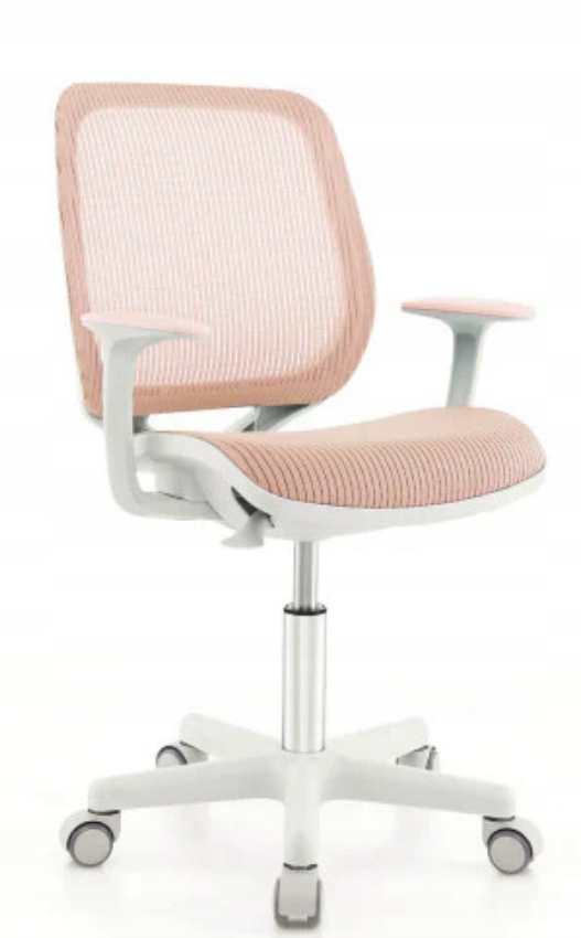 Fotel Biurkowy Ergonomiczny Z Regulacją Wysokości Podłokietniki Różowe