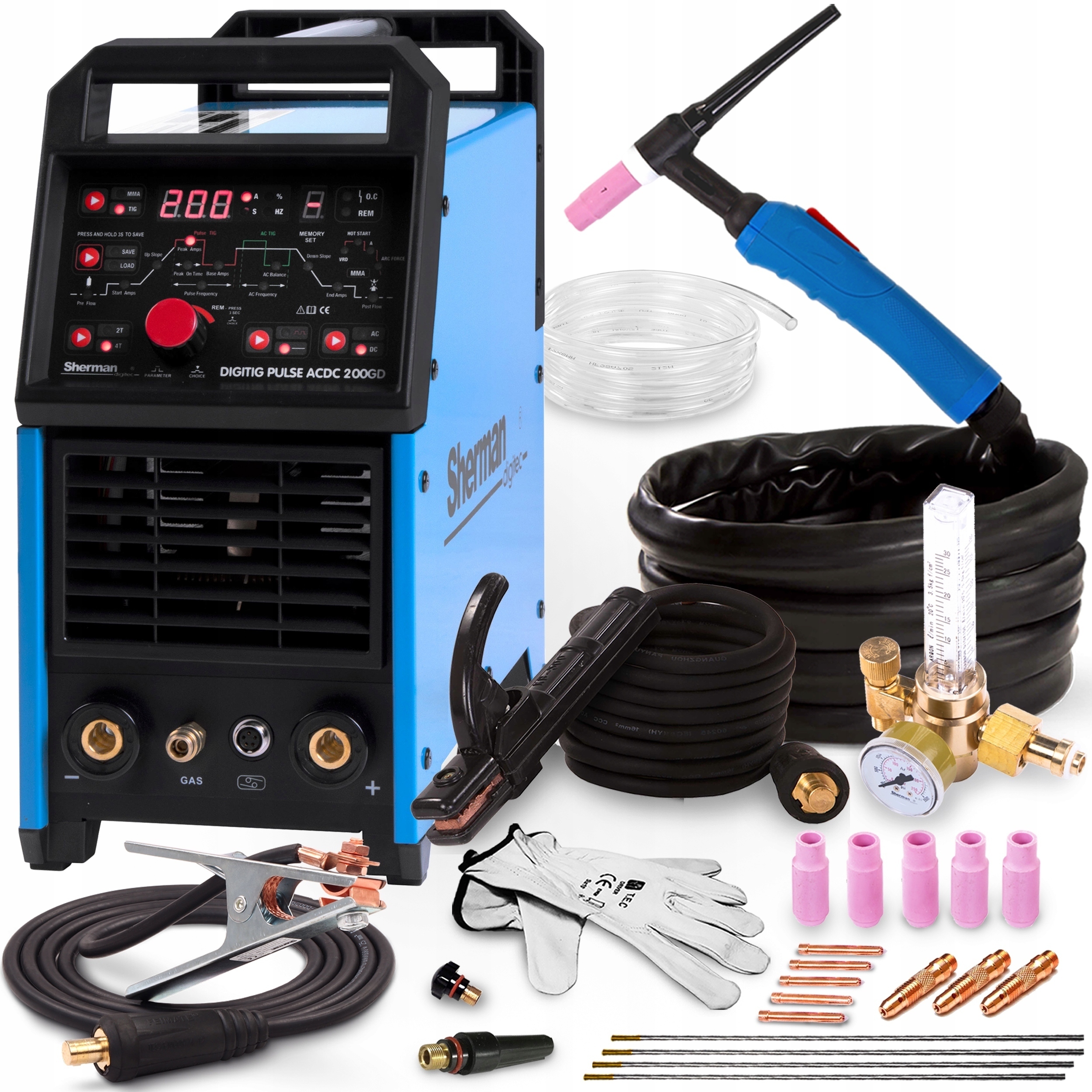 Invertorová Svářečka Sherman Digi Tig Pulse Ac DC 200GD Mma 200A