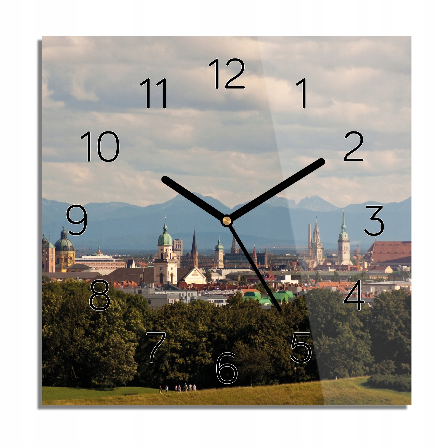 

Miasto góry las zegar szklany do jadalni 30x30