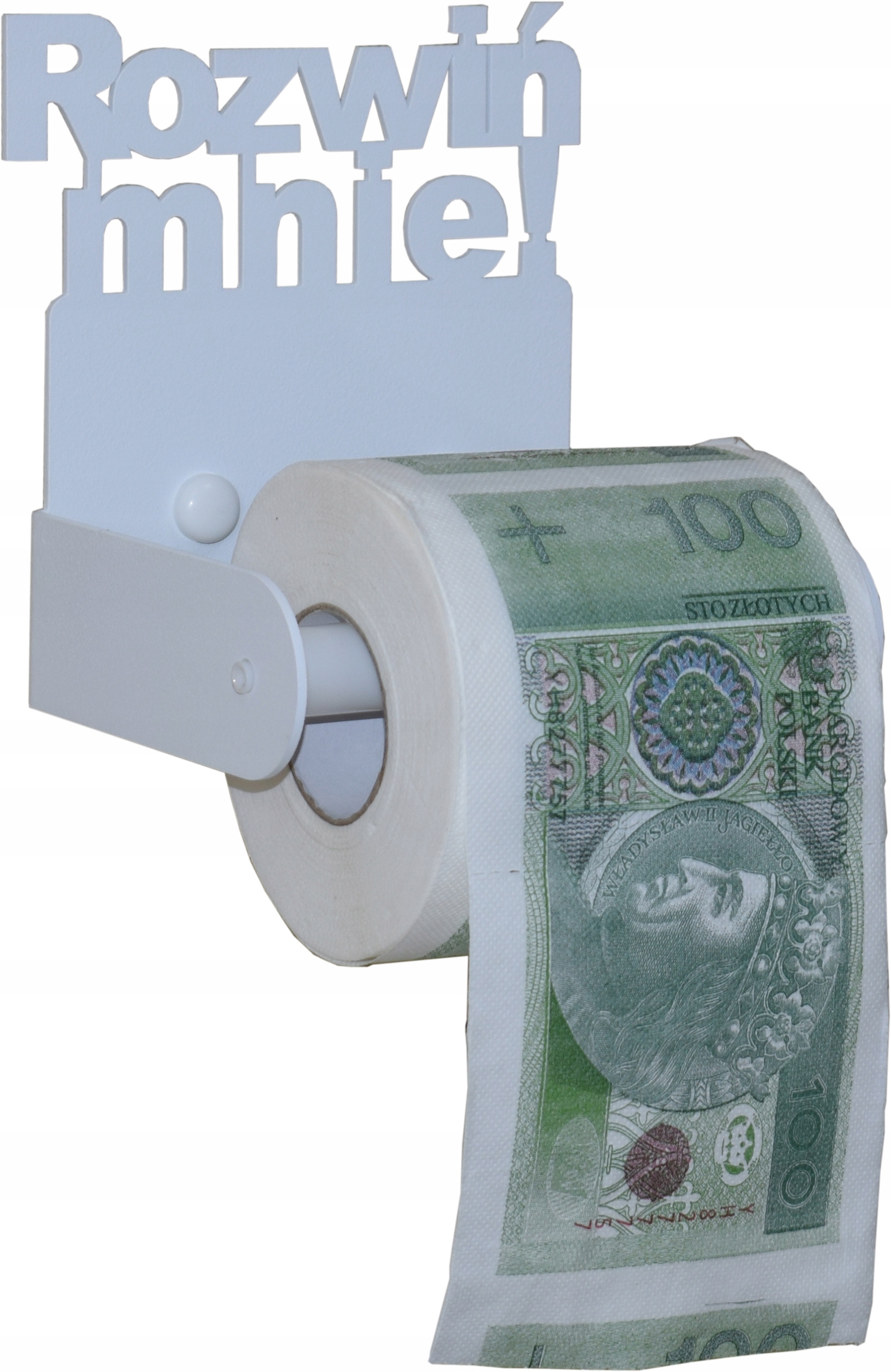 

Uchwyt na papier toaletowy Rozwiń mnie, metal