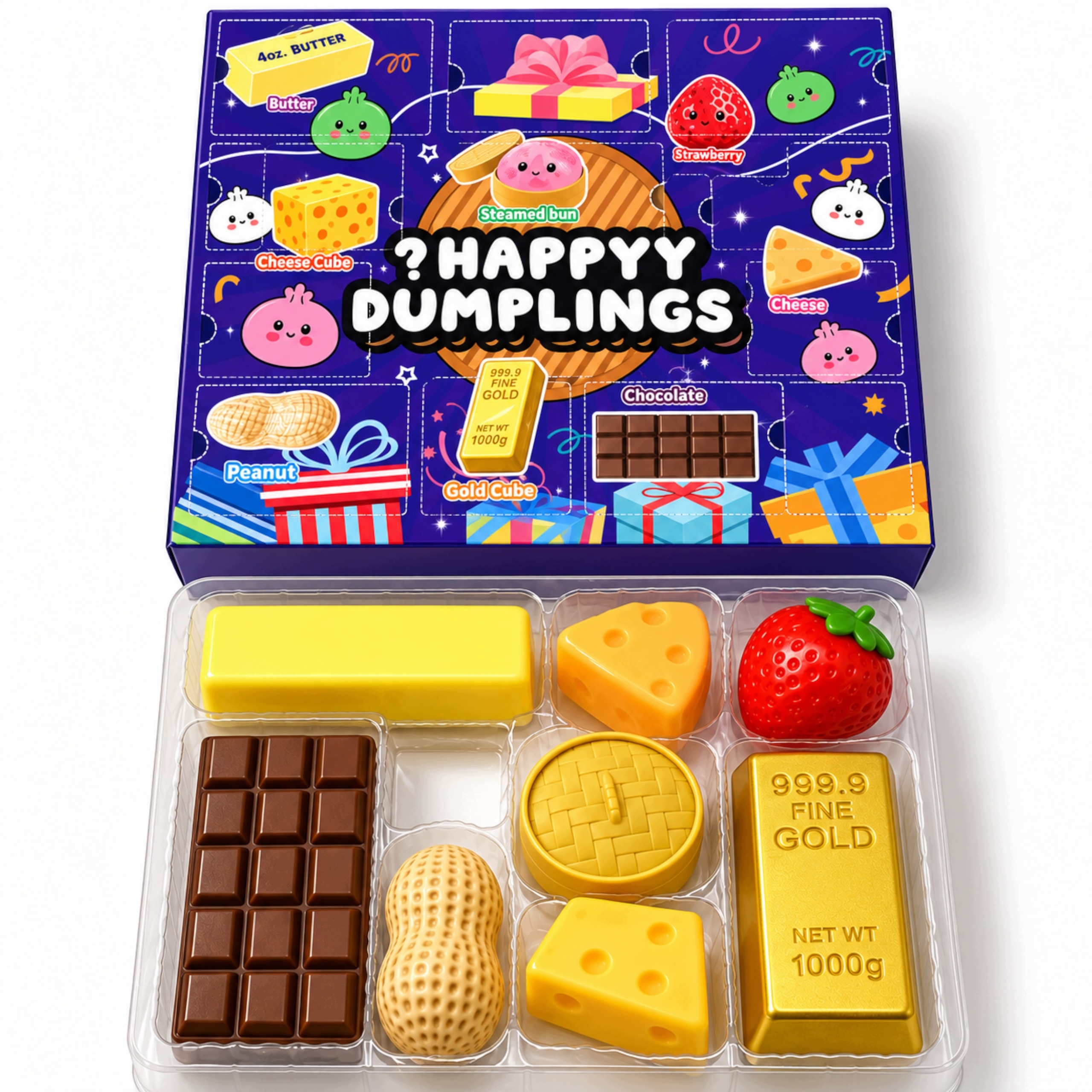 Адвент-календарь Squishy Dumpling, 24 праздничные фигурки-мялки, от 3 лет — фото 3