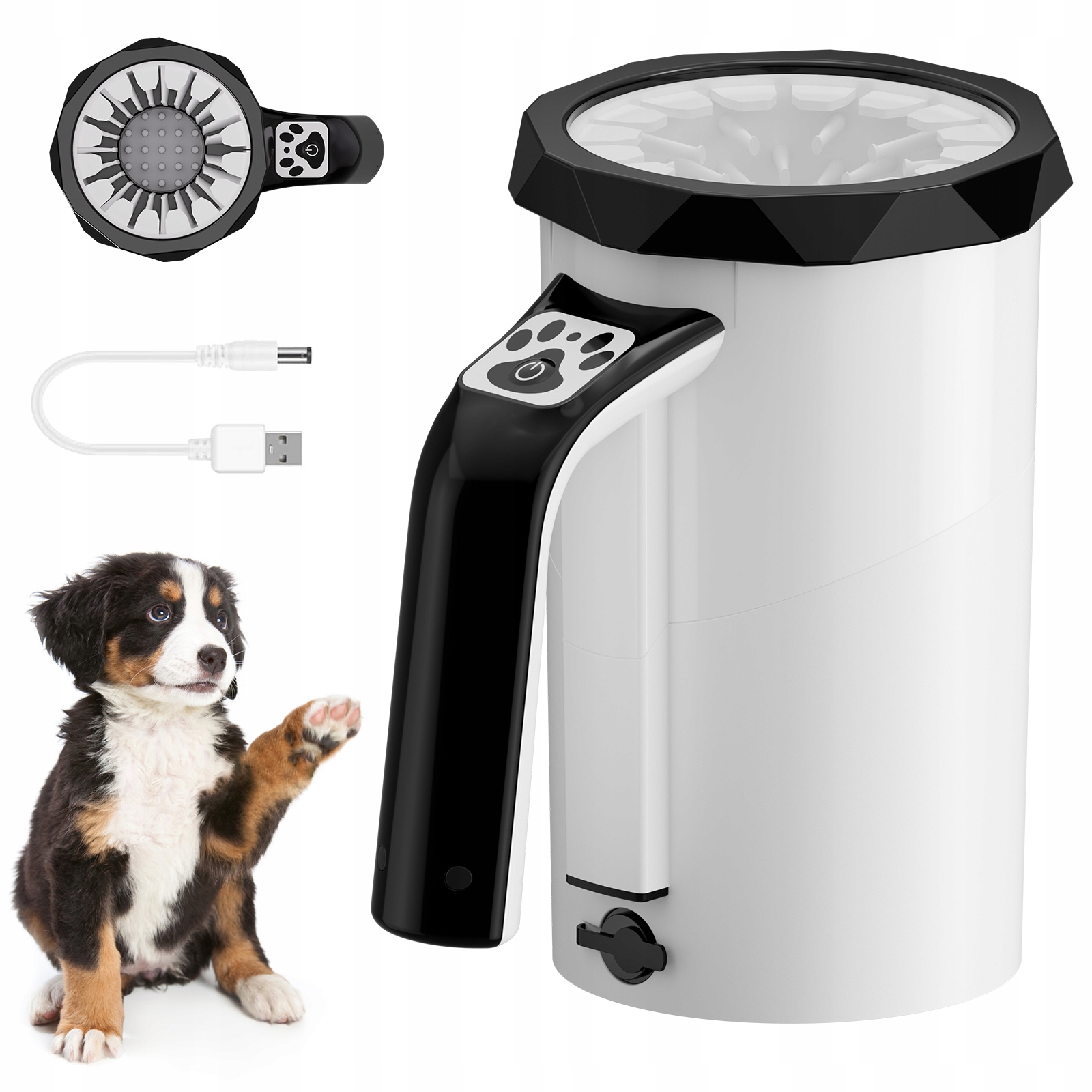 Levně Automatická čistička tlapek pro domácí mazlíčky – Přenosné dobíjecí zařízení pro mytí tlapek