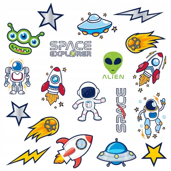 

Tatuaże na Urodziny Kosmos gadżet 19 sztuk